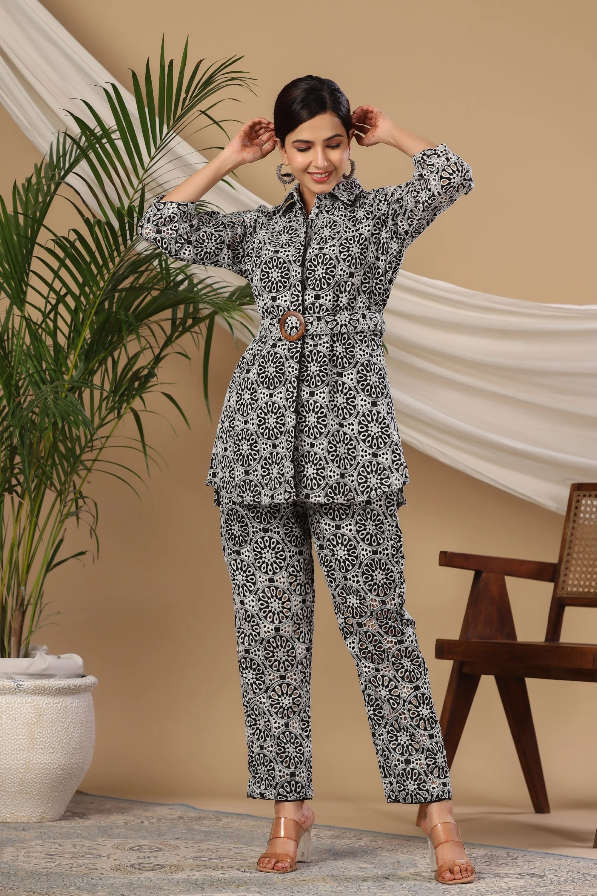 Pavitra Jade Schiffli Cotton Co-ord Set - Image 9