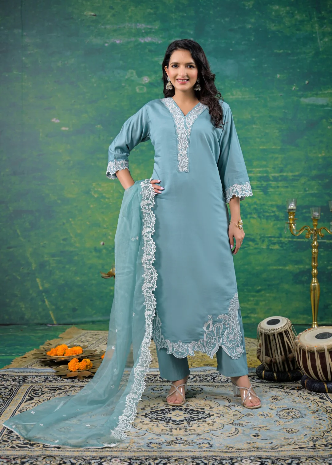 Morni Glacier Embroidered Suit Set - Image 4