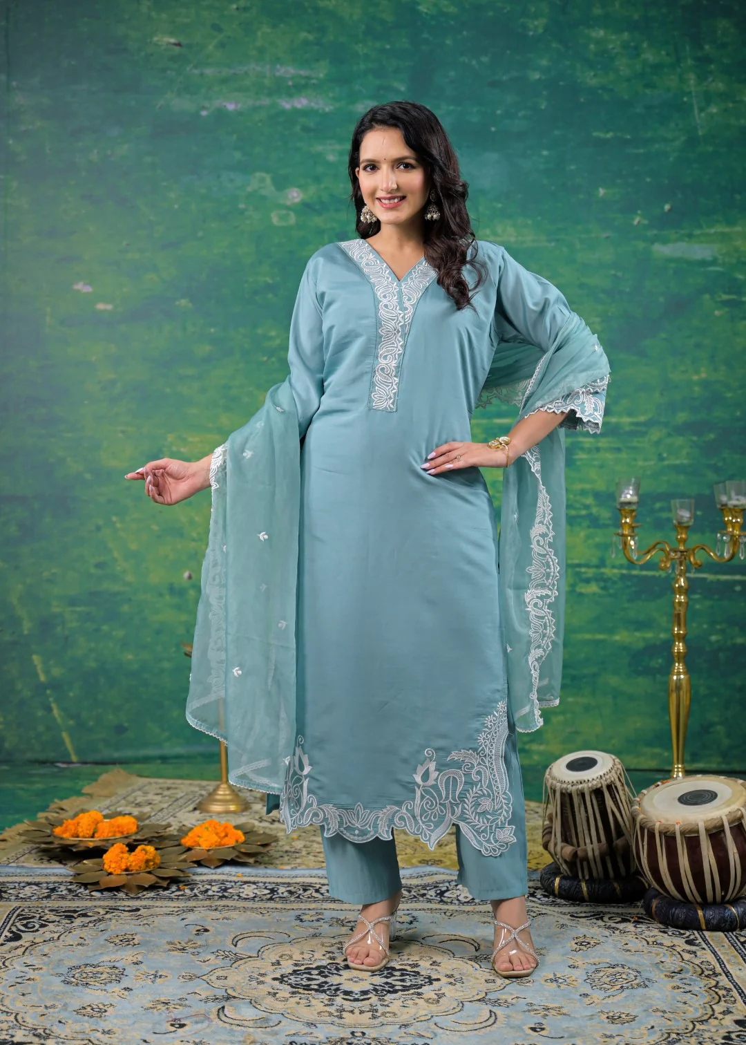 Morni Glacier Embroidered Suit Set - Image 6
