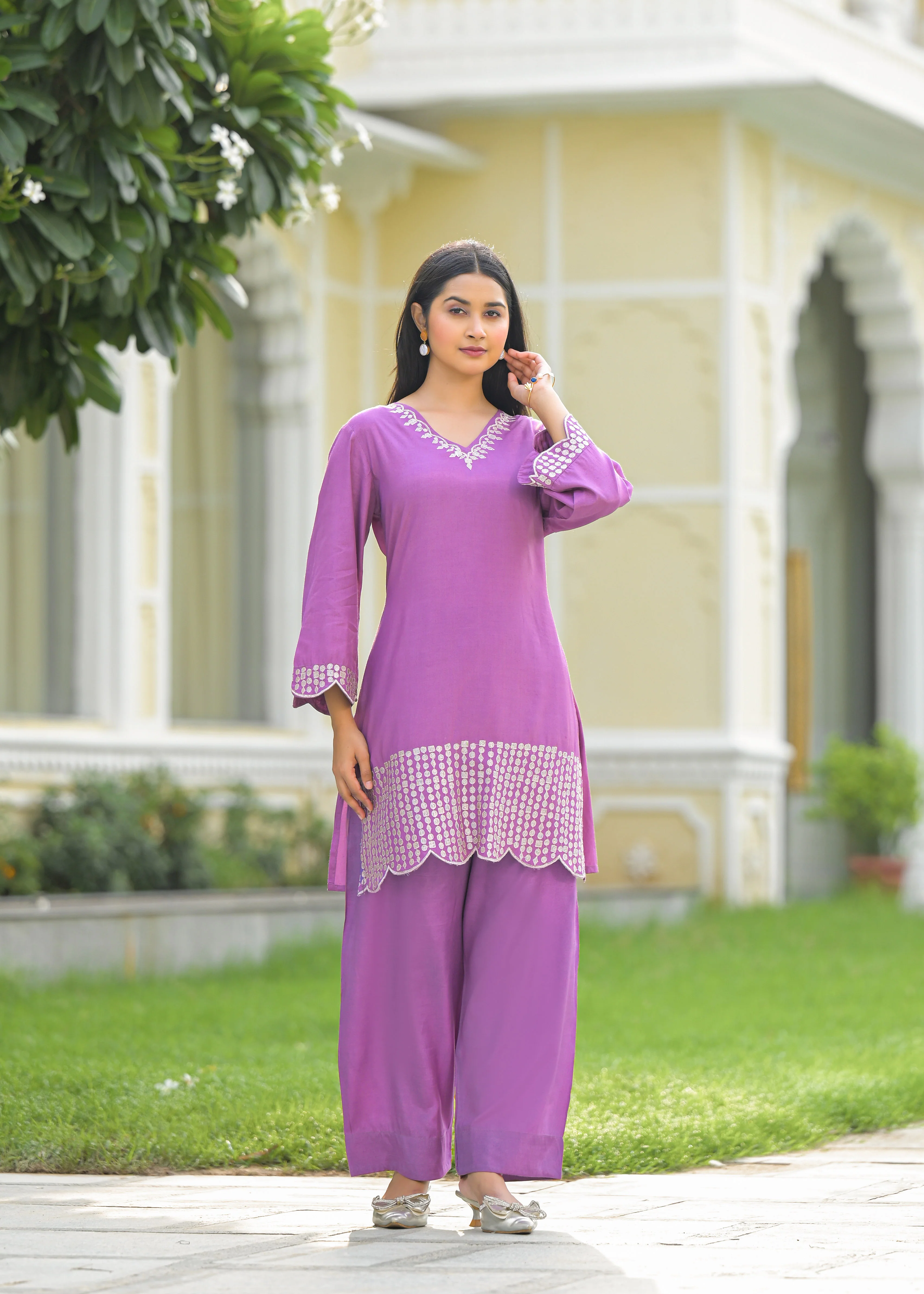 Tina Grape Embroidered Co-ord Set - Image 10