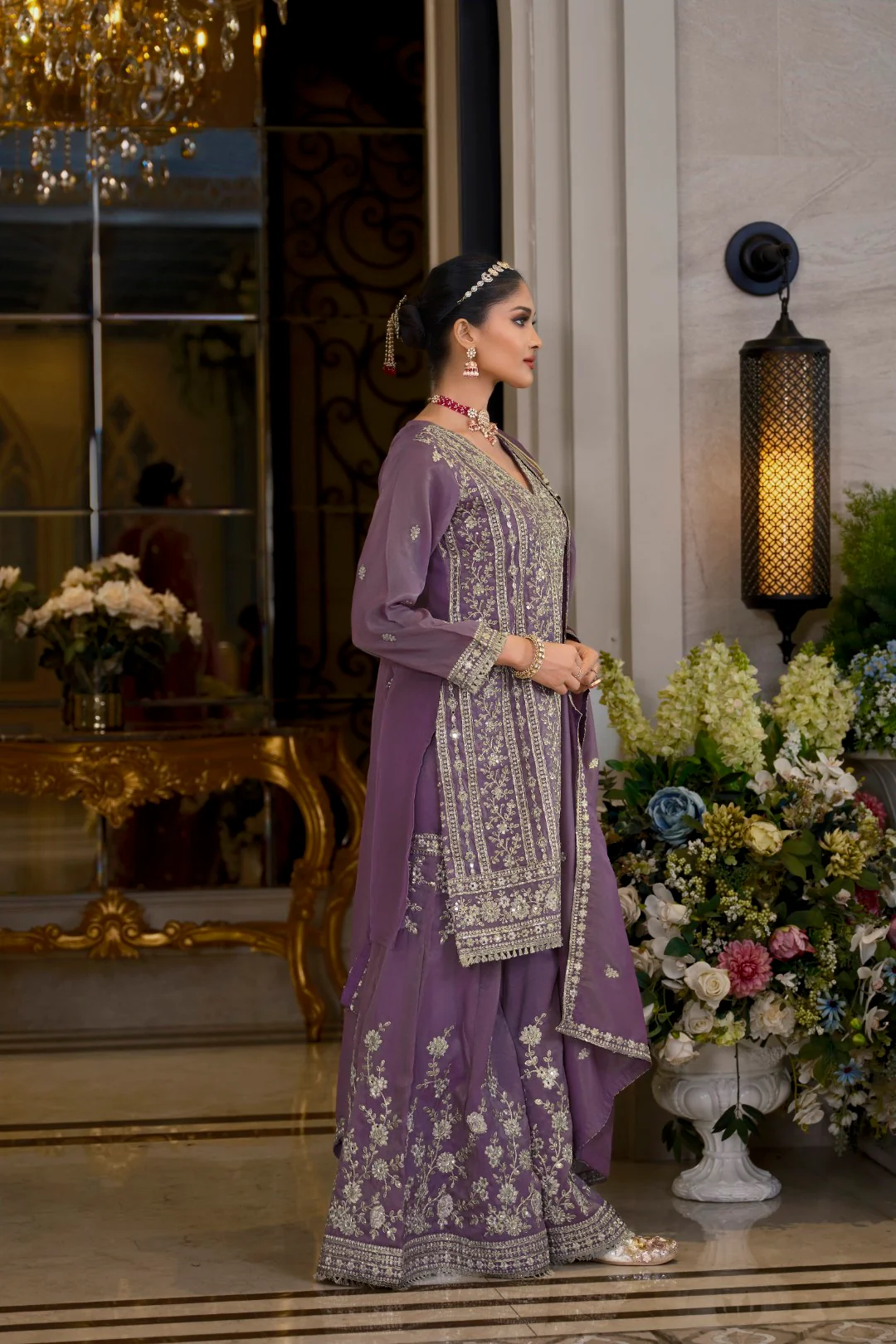Somwar Orchid Full work Sharara set - Image 6