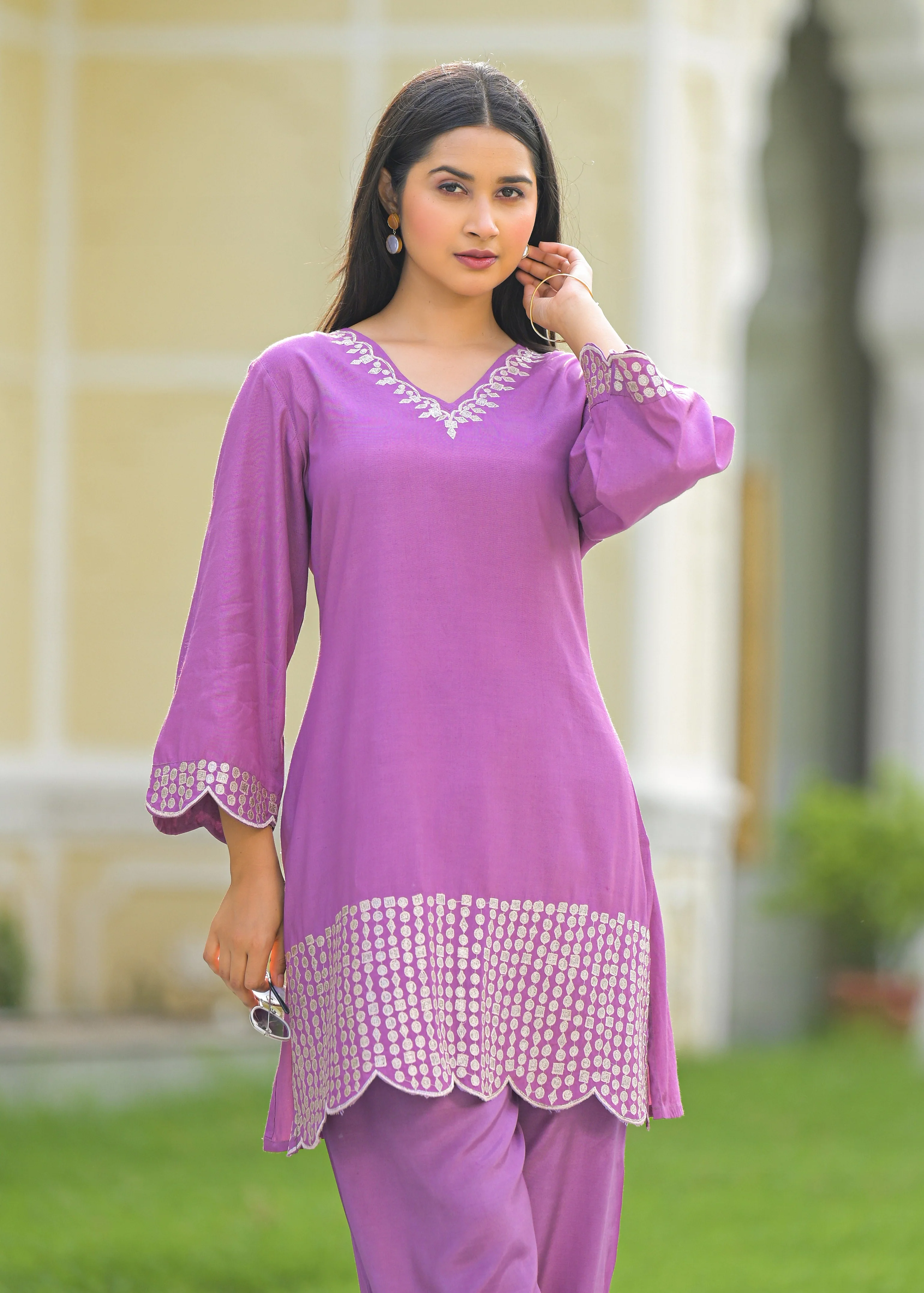 Tina Grape Embroidered Co-ord Set - Image 2