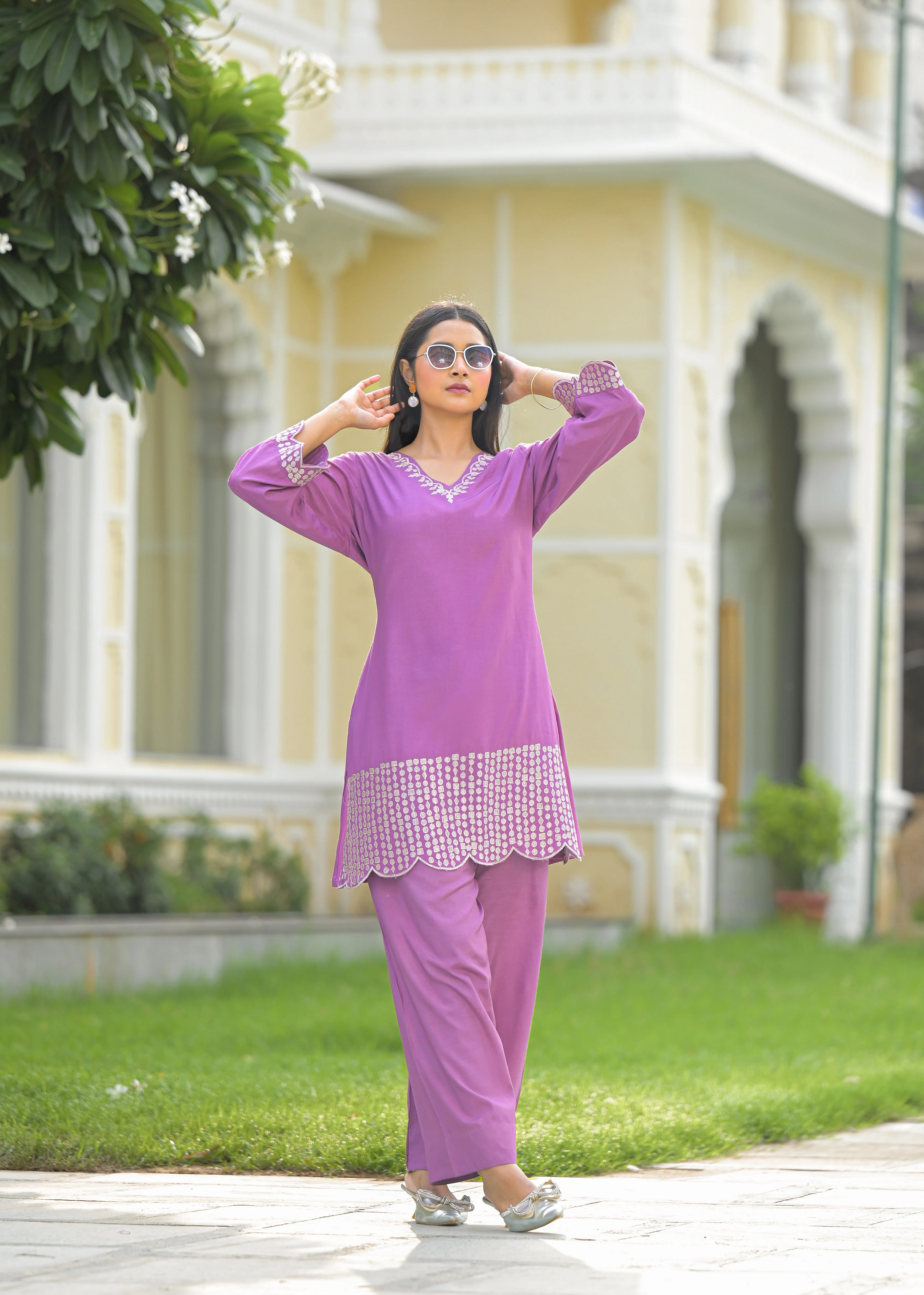 Tina Grape Embroidered Co-ord Set - Image 4