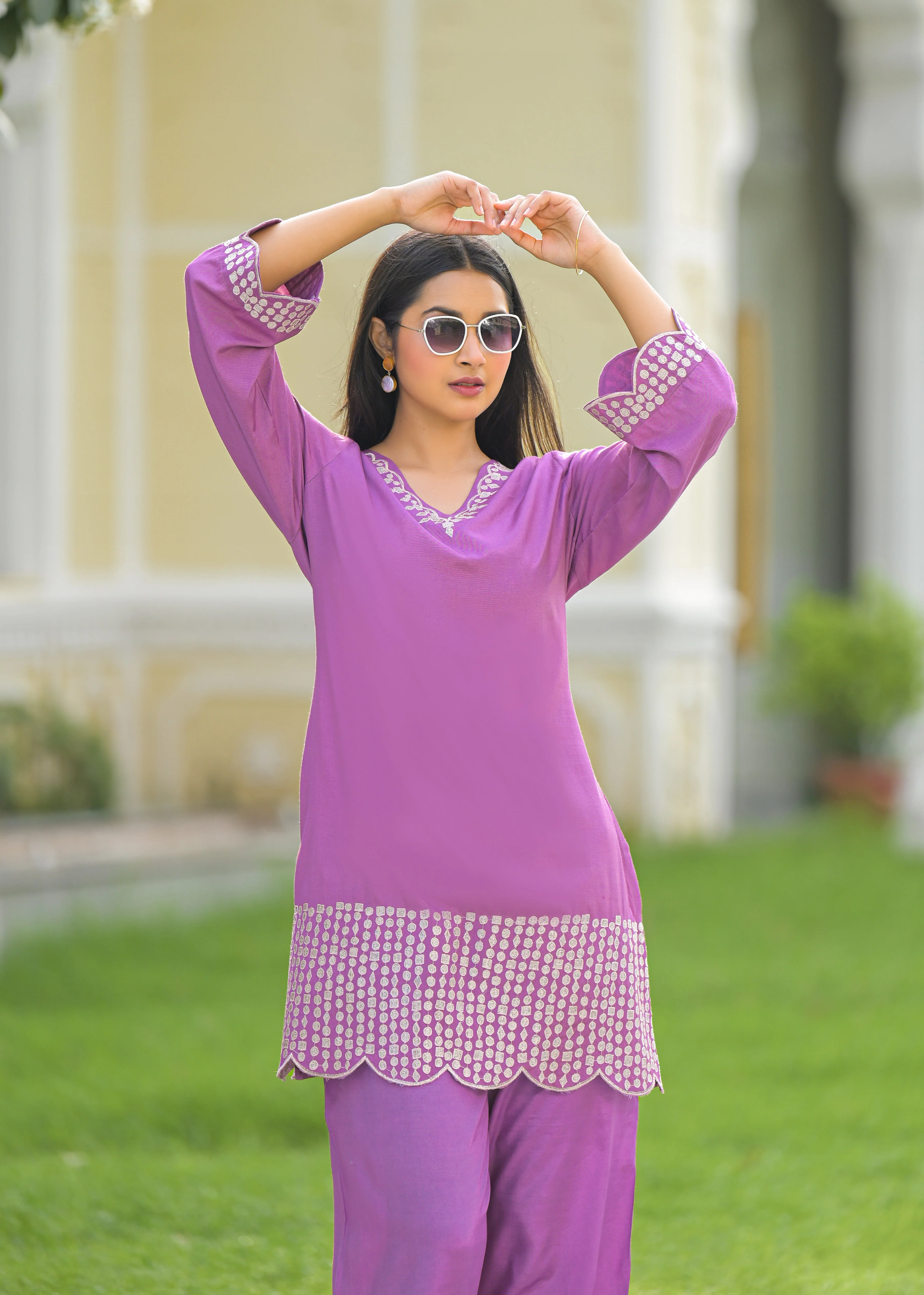 Tina Grape Embroidered Co-ord Set - Image 5