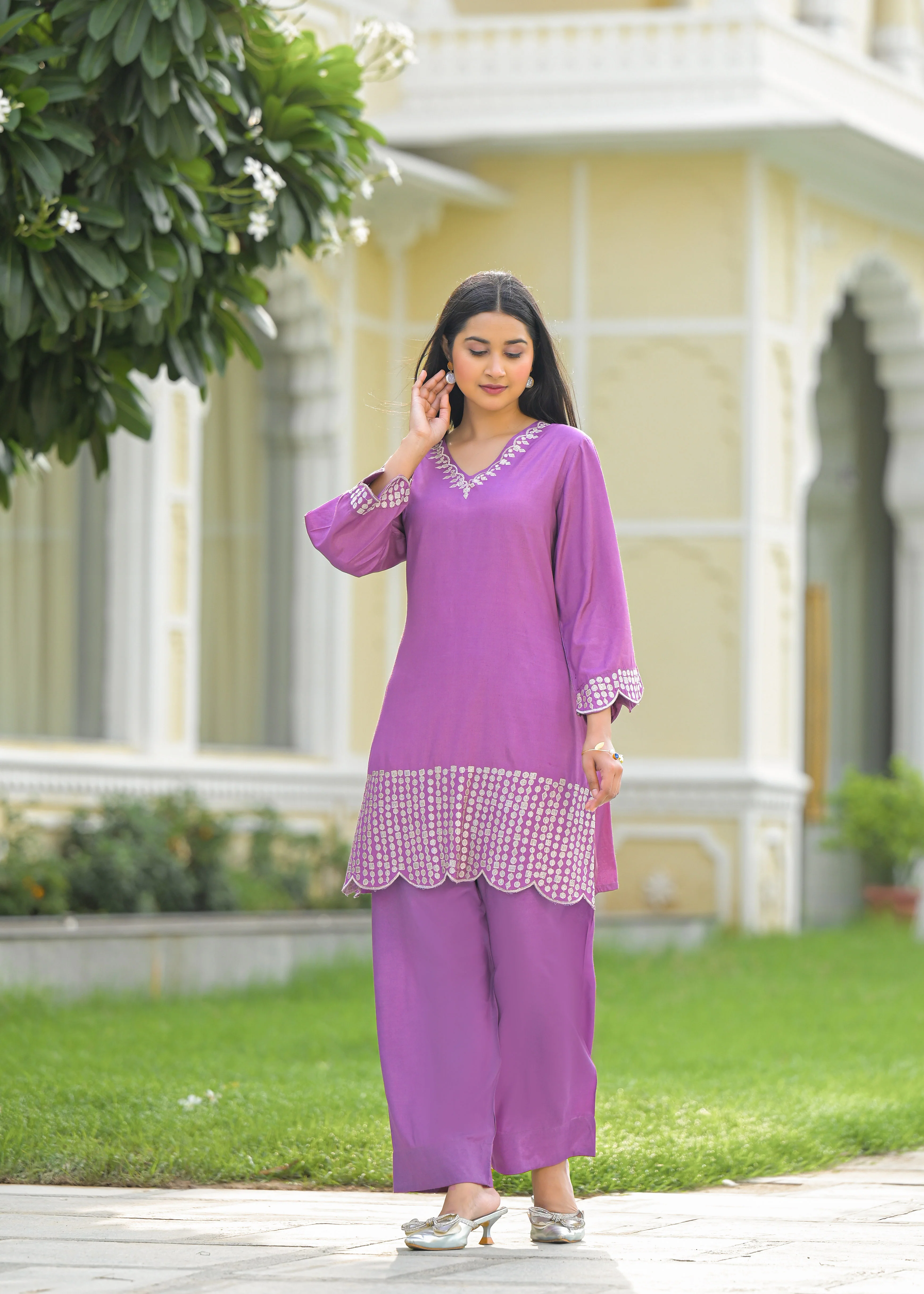 Tina Grape Embroidered Co-ord Set - Image 8