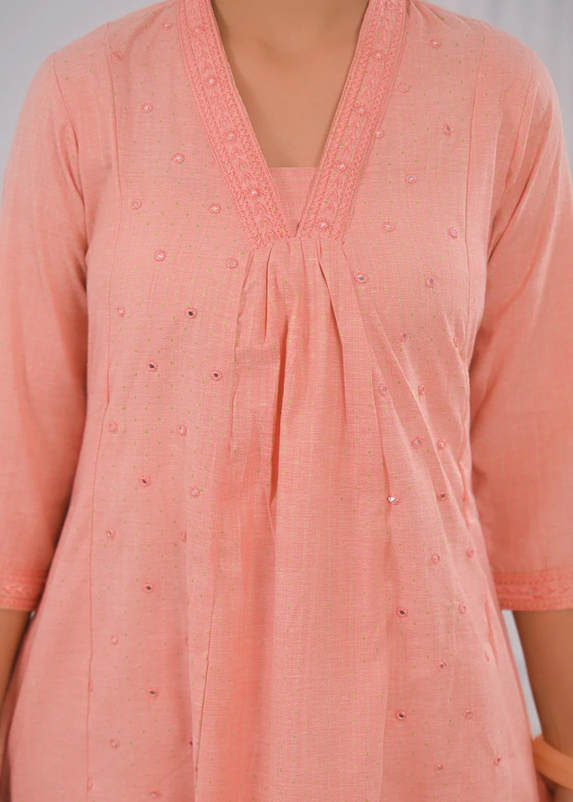 LAYLA BLUSH COTTON KURTA PANT SET - Image 6