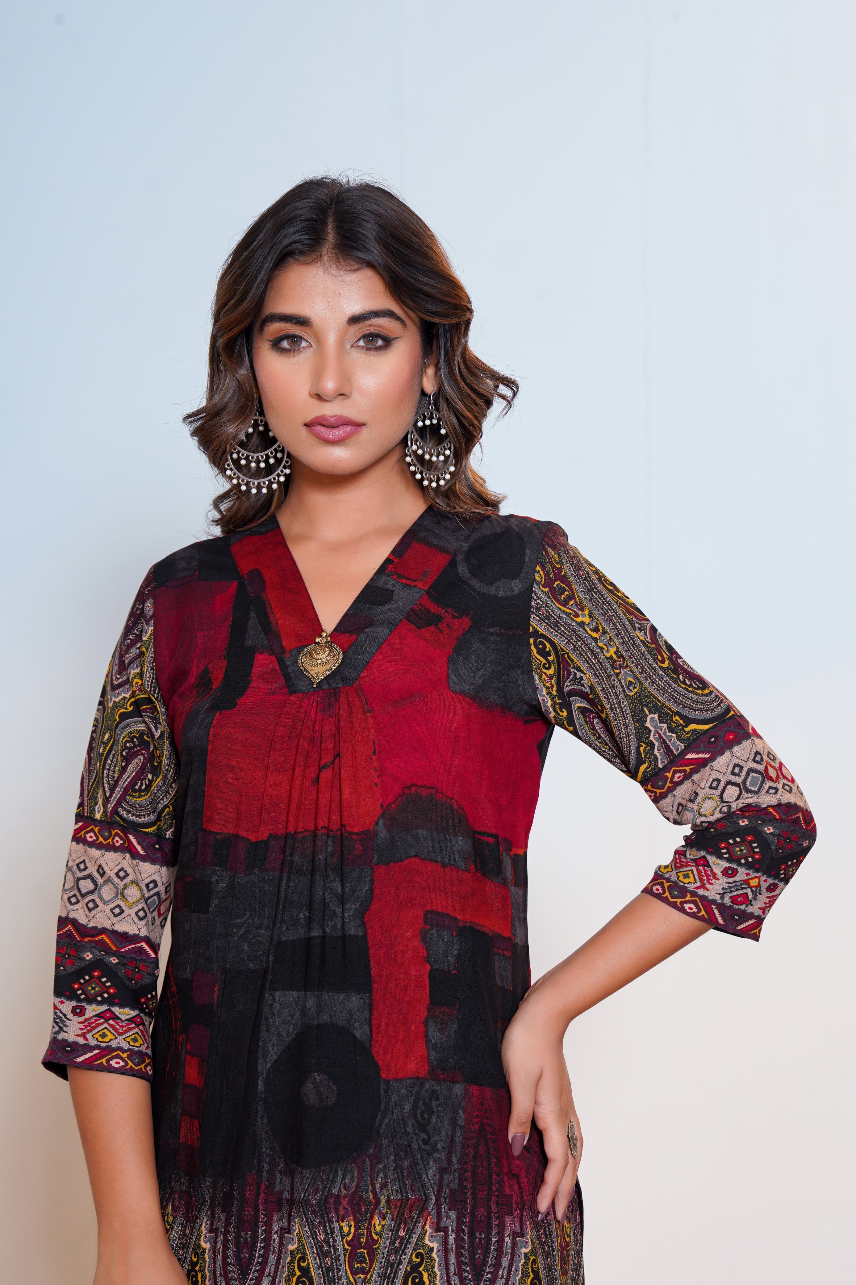 Mika Scarlet Cotton Printed Co-ord Set - Image 2