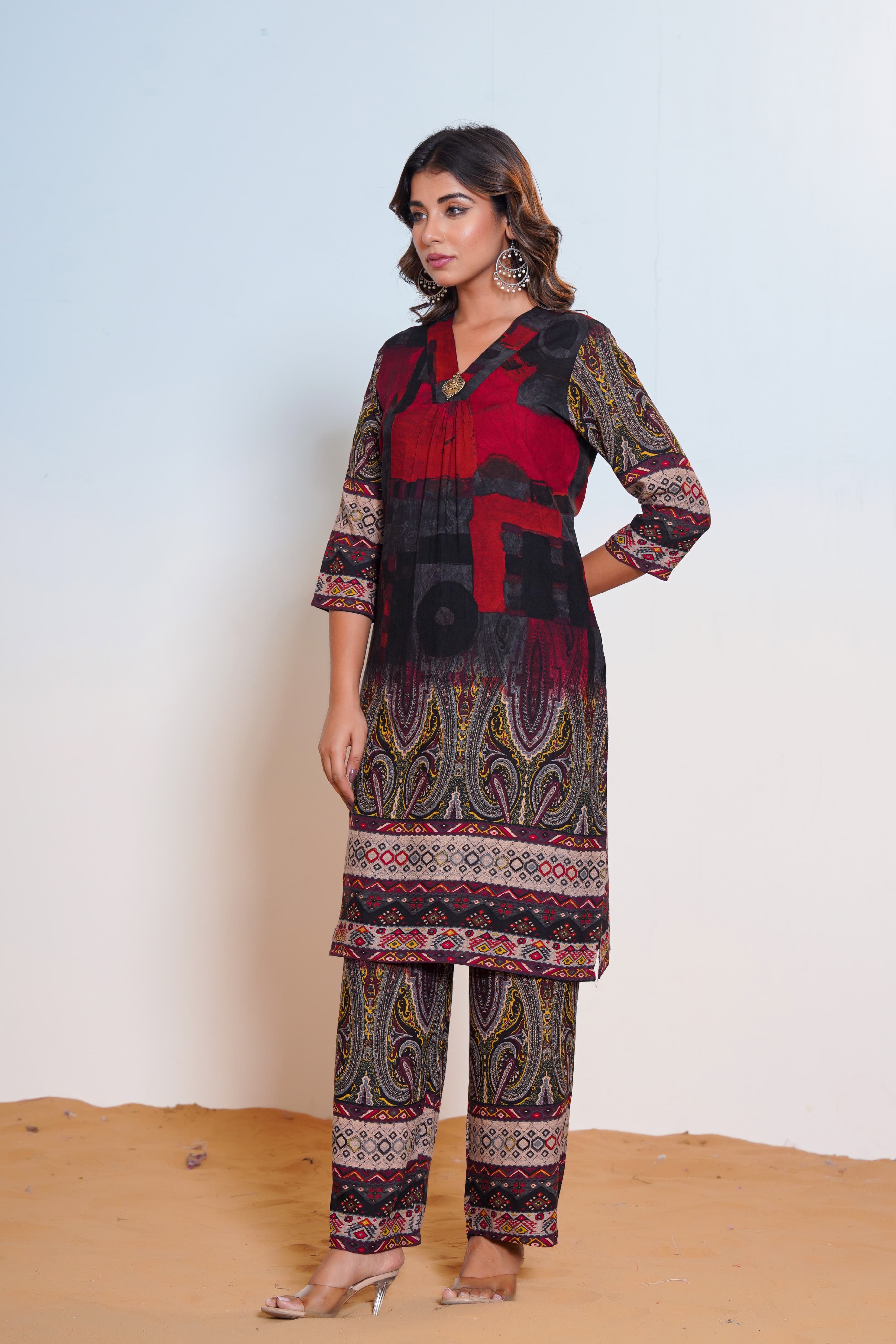 Mika Scarlet Cotton Printed Co-ord Set - Image 3