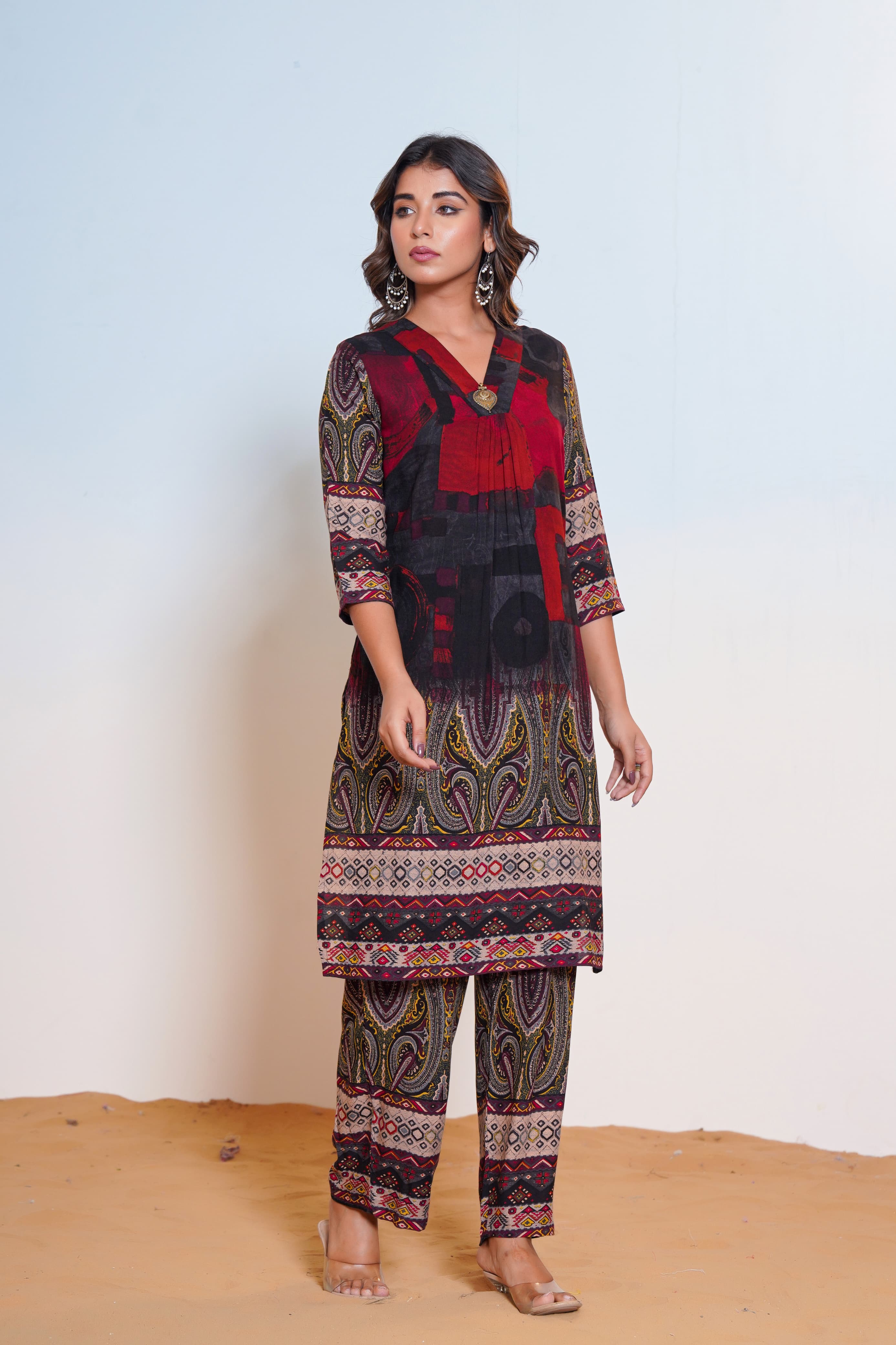 Mika Scarlet Cotton Printed Co-ord Set - Image 5