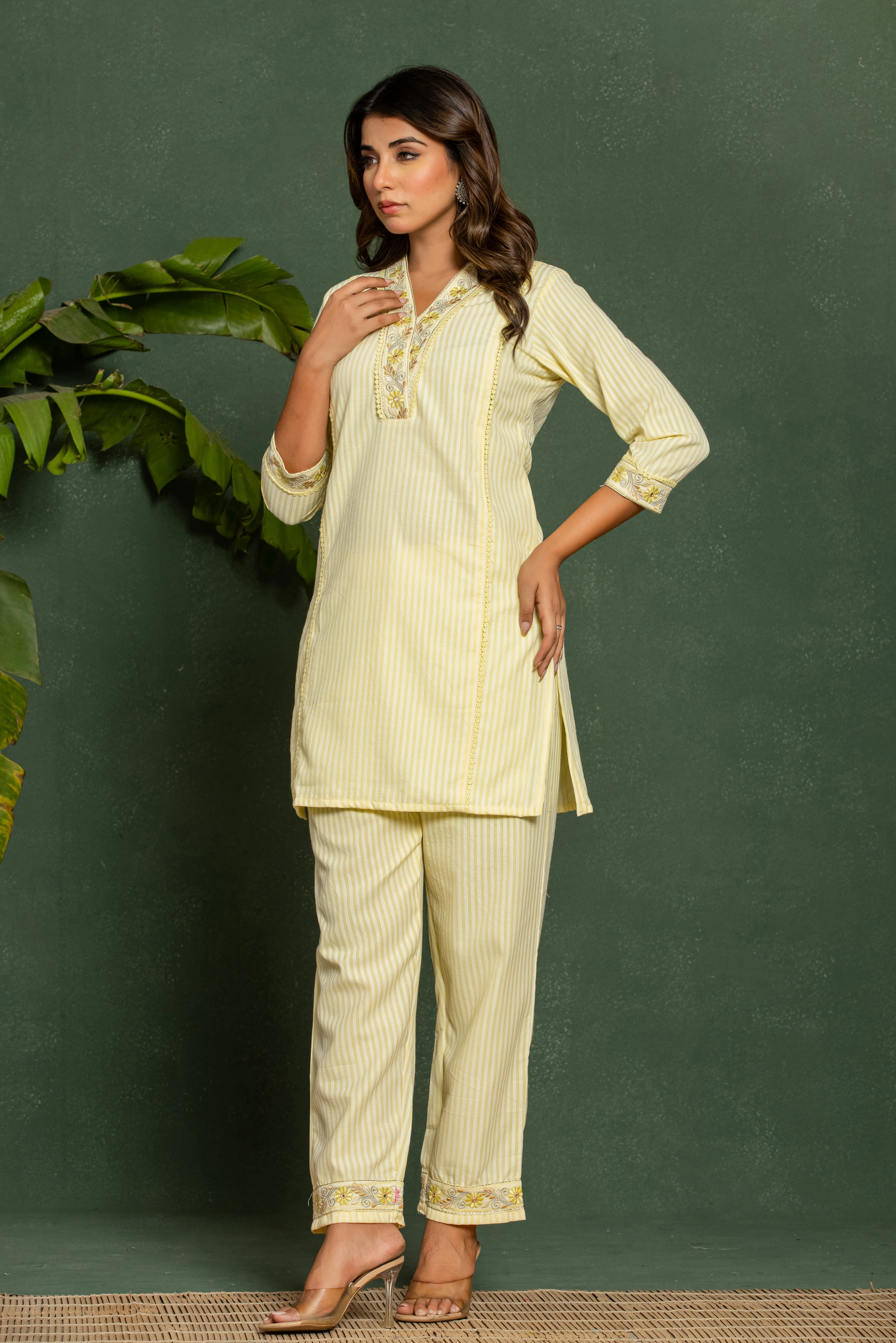 ITI DAFFODIL COTTON KURTA PANT SET - Image 6