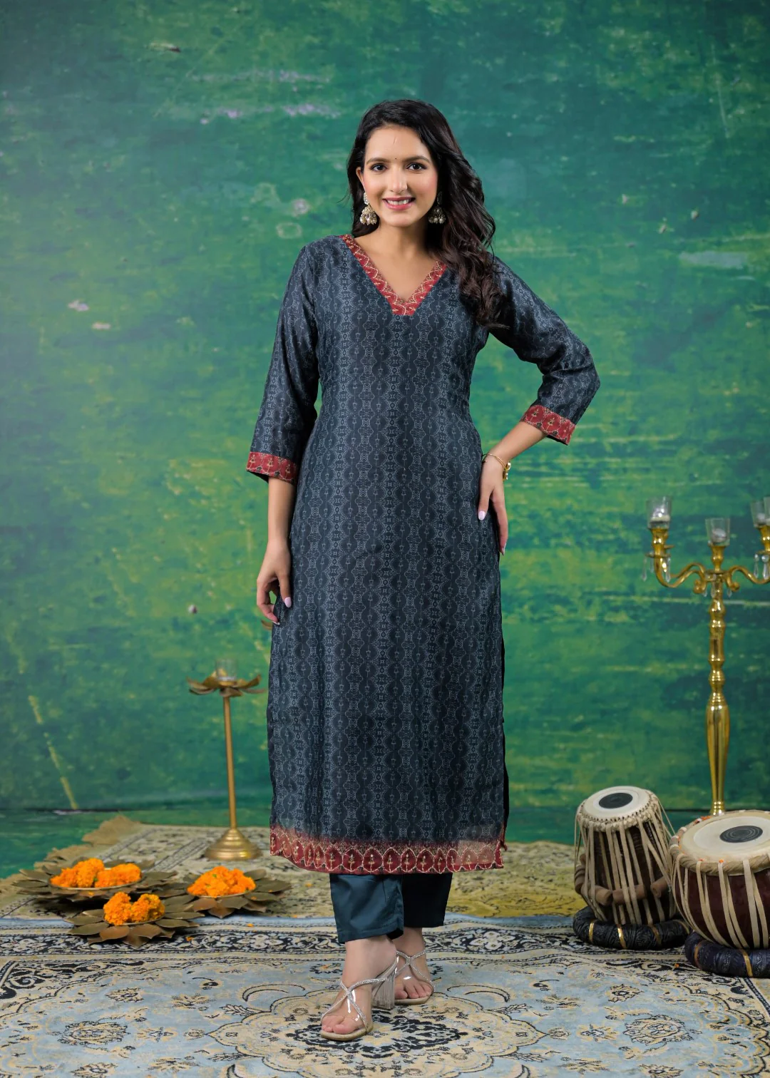 Katy Midnight Printed Suit Set - Image 4