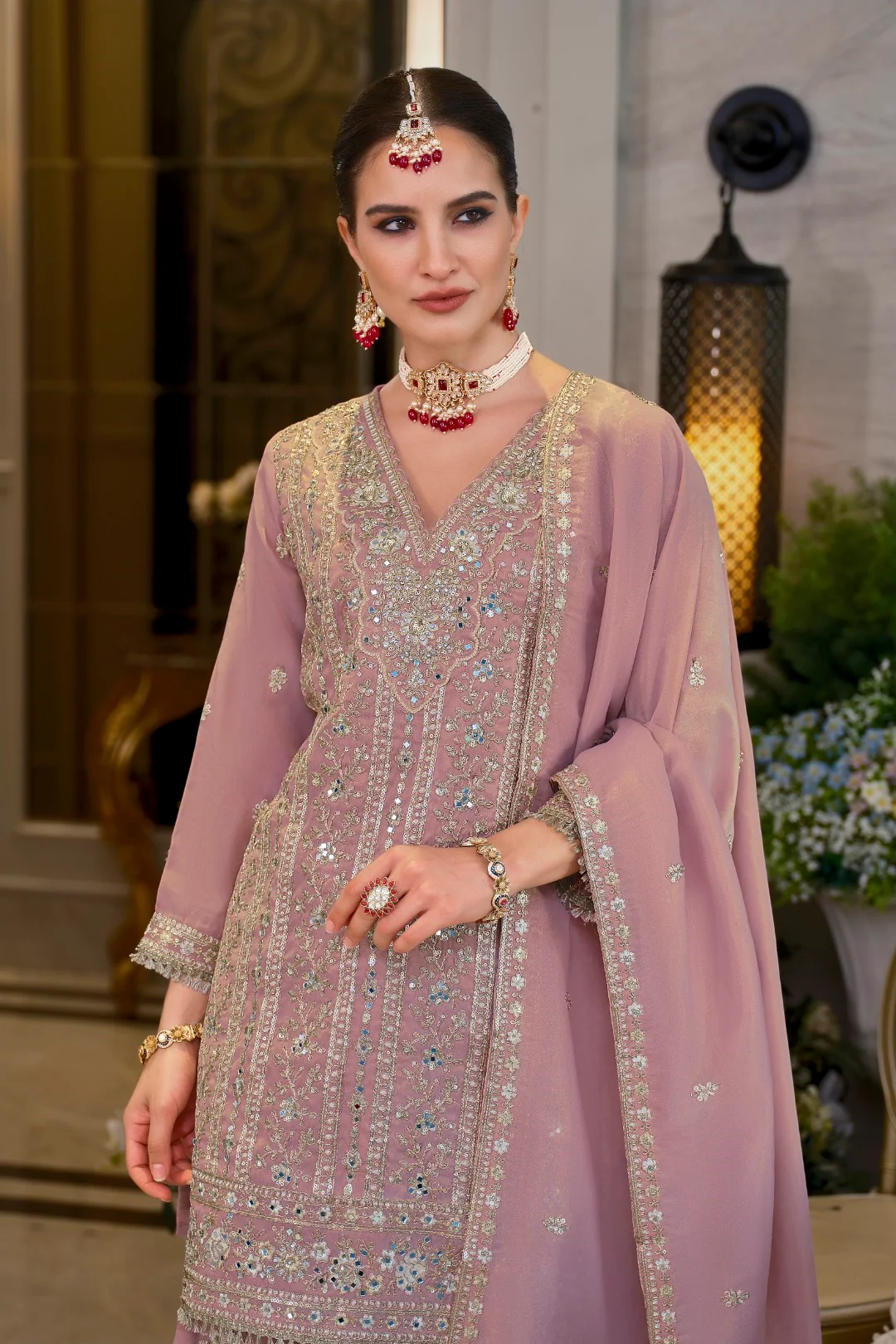 Somwar rose full work gharara suit set - Image 5