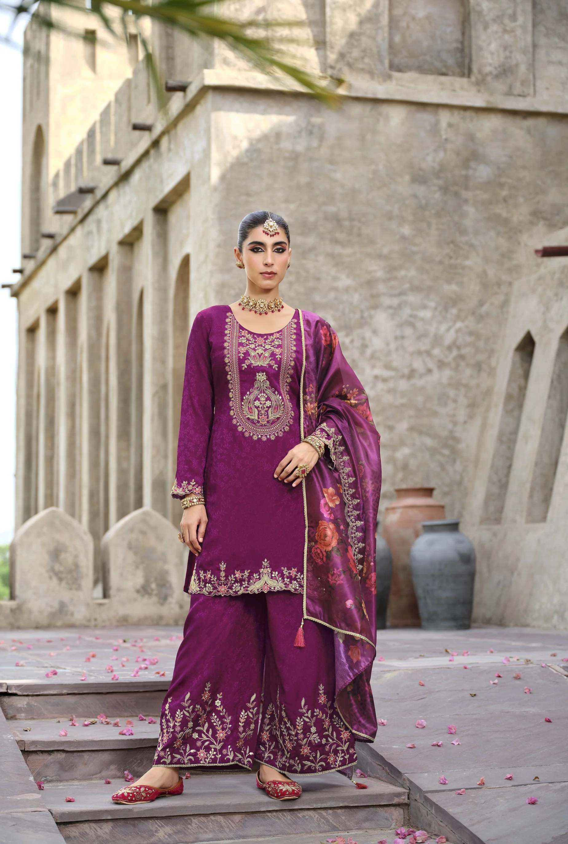Mrinal orchid Full Work Heavy Suit Set - Image 3