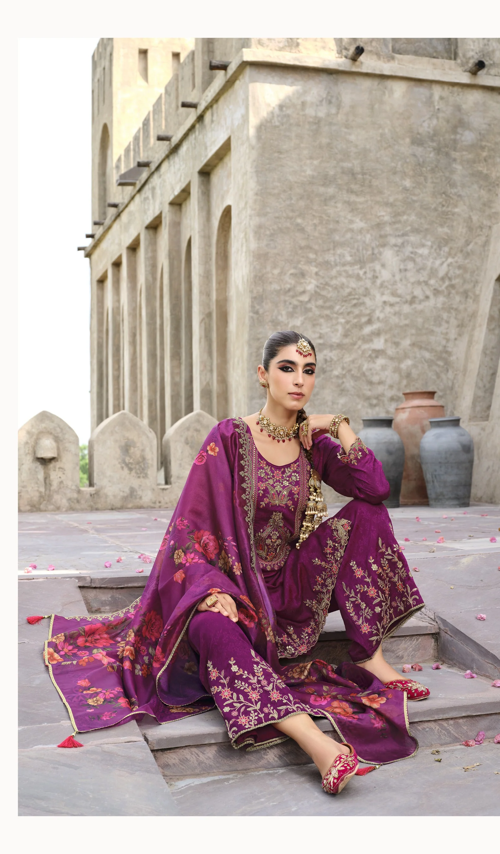 Mrinal orchid Full Work Heavy Suit Set - Image 5