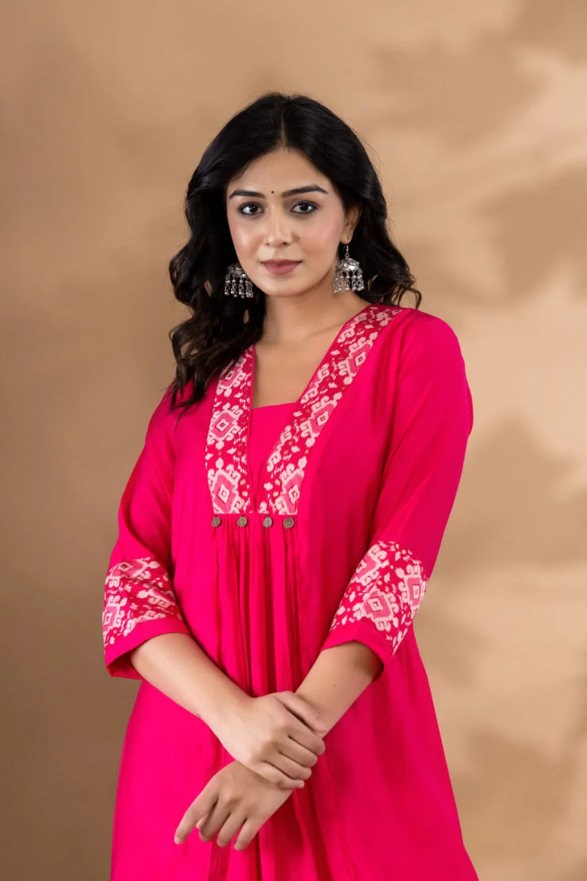 Mika Flamingo Kurta Pant Set - Image 2