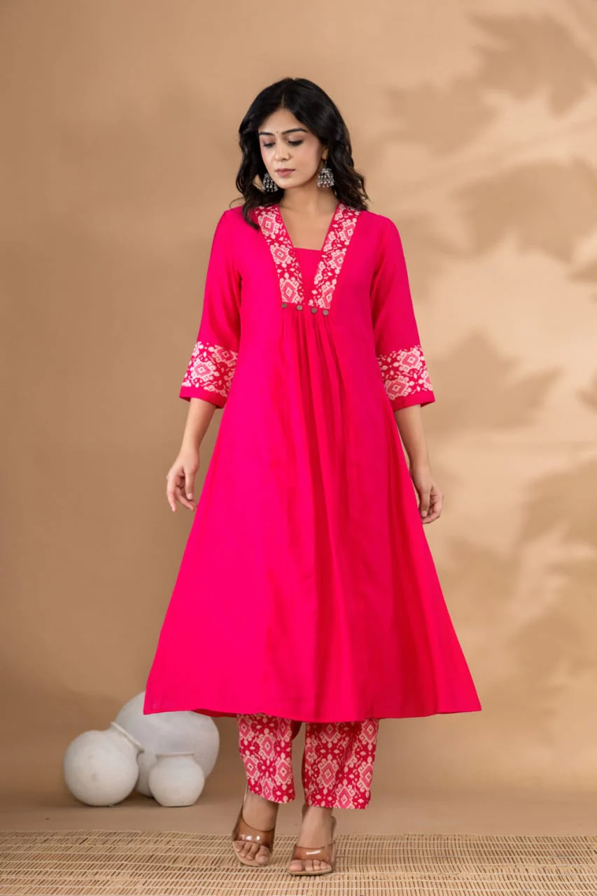 Mika Flamingo Kurta Pant Set - Image 4
