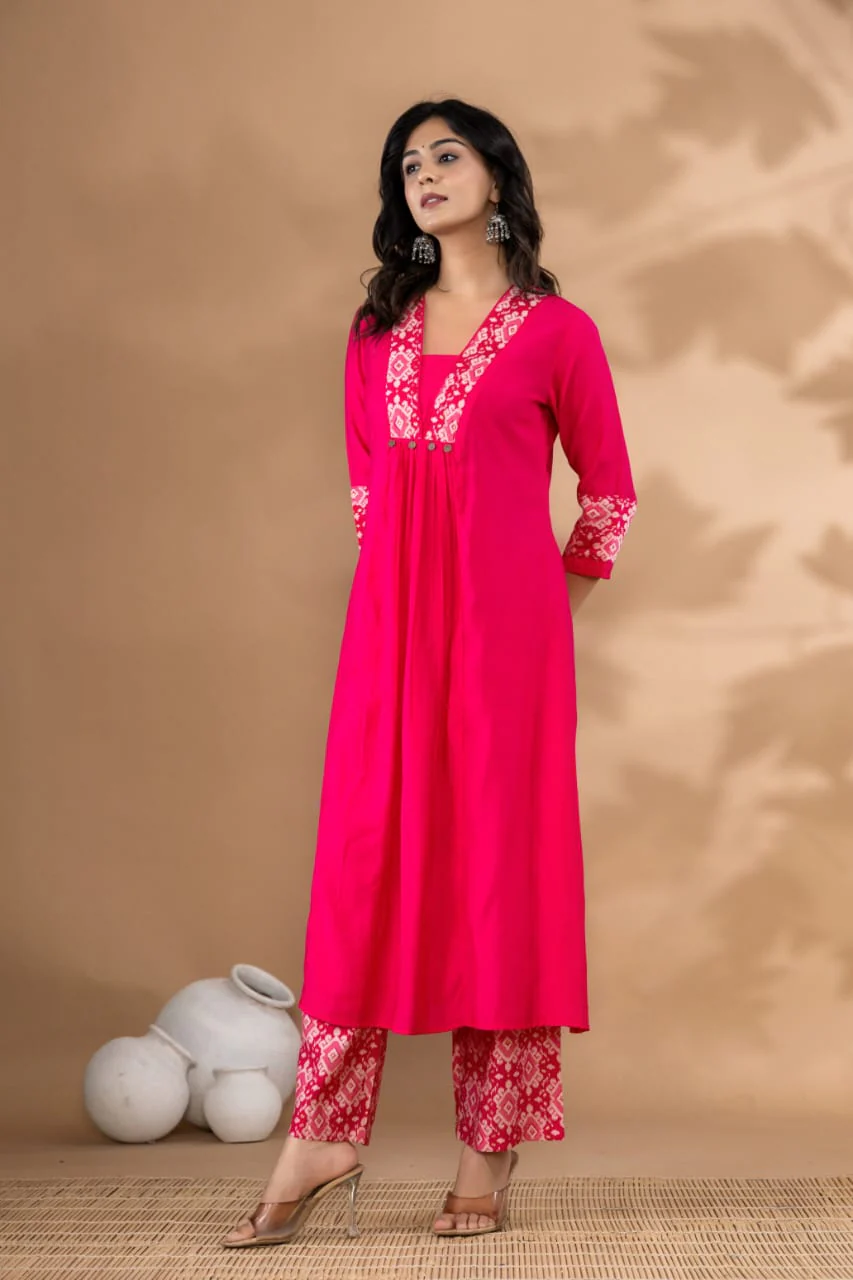 Mika Flamingo Kurta Pant Set - Image 5