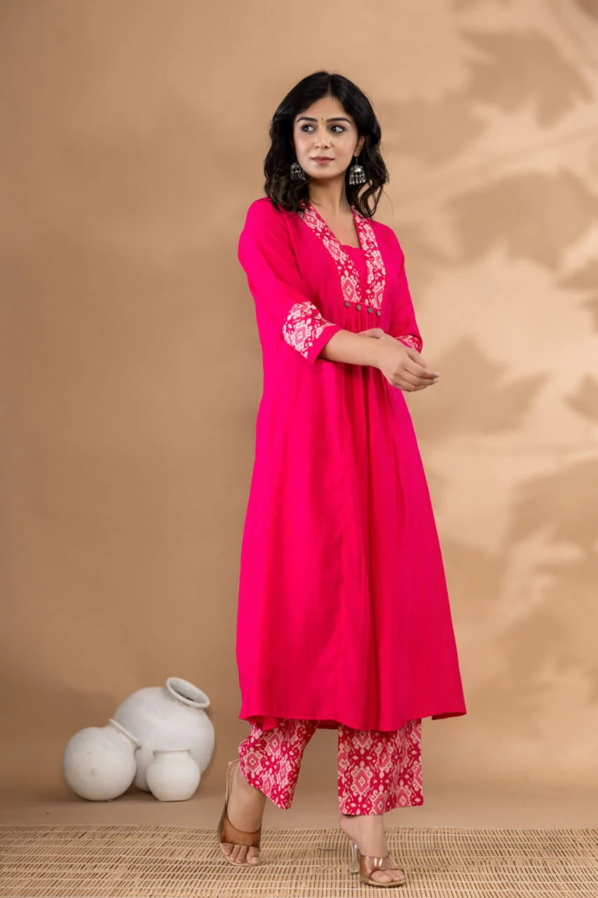 Mika Flamingo Kurta Pant Set - Image 6