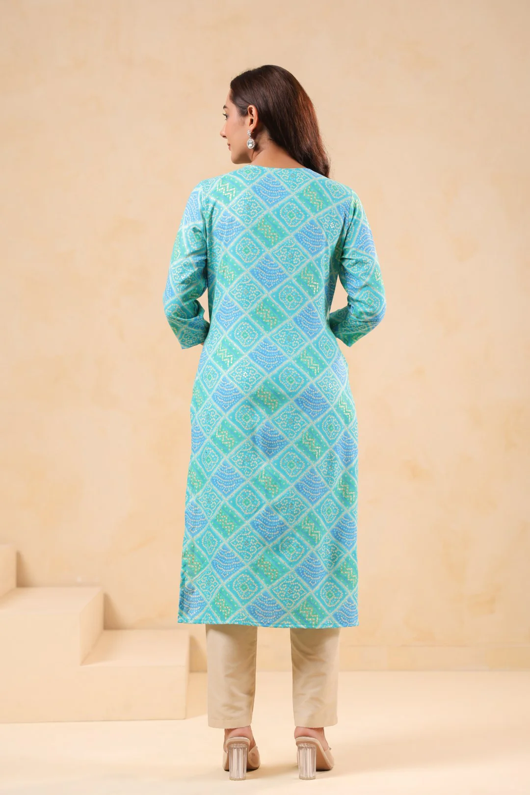 Varisha Sky Printed Work Kurti - Image 3