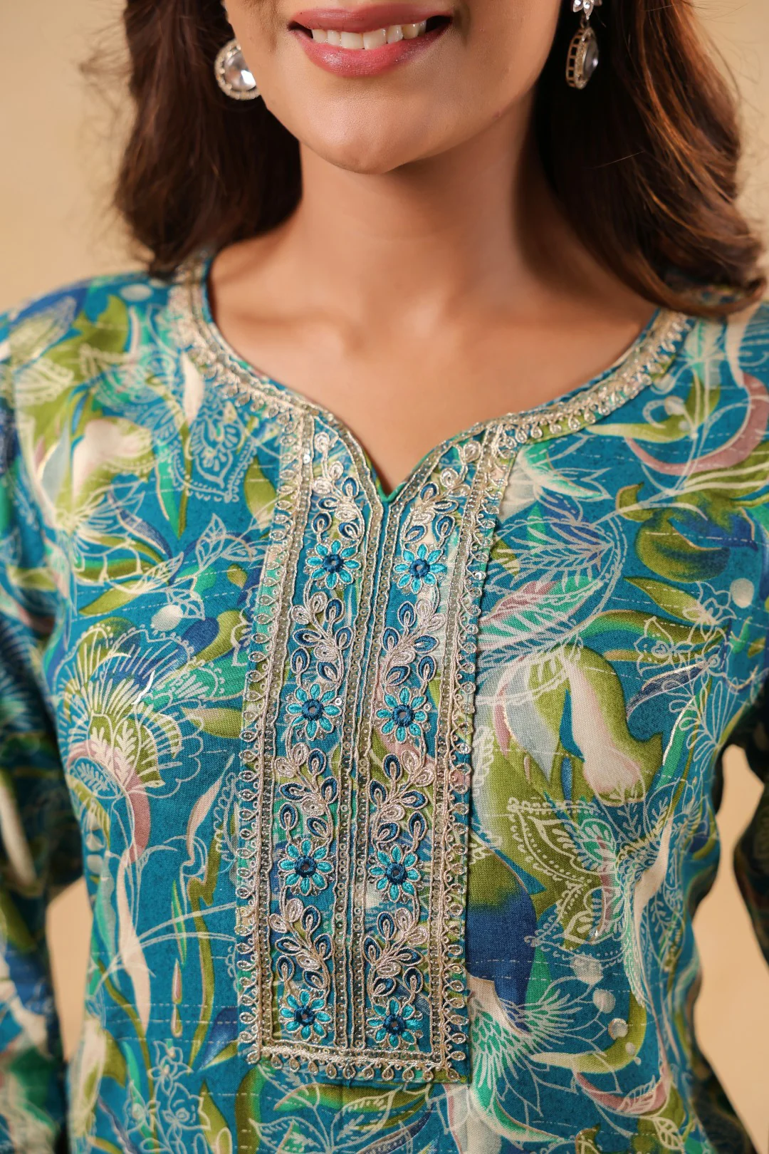 Varisha Sea Printed Work Kurti - Image 6