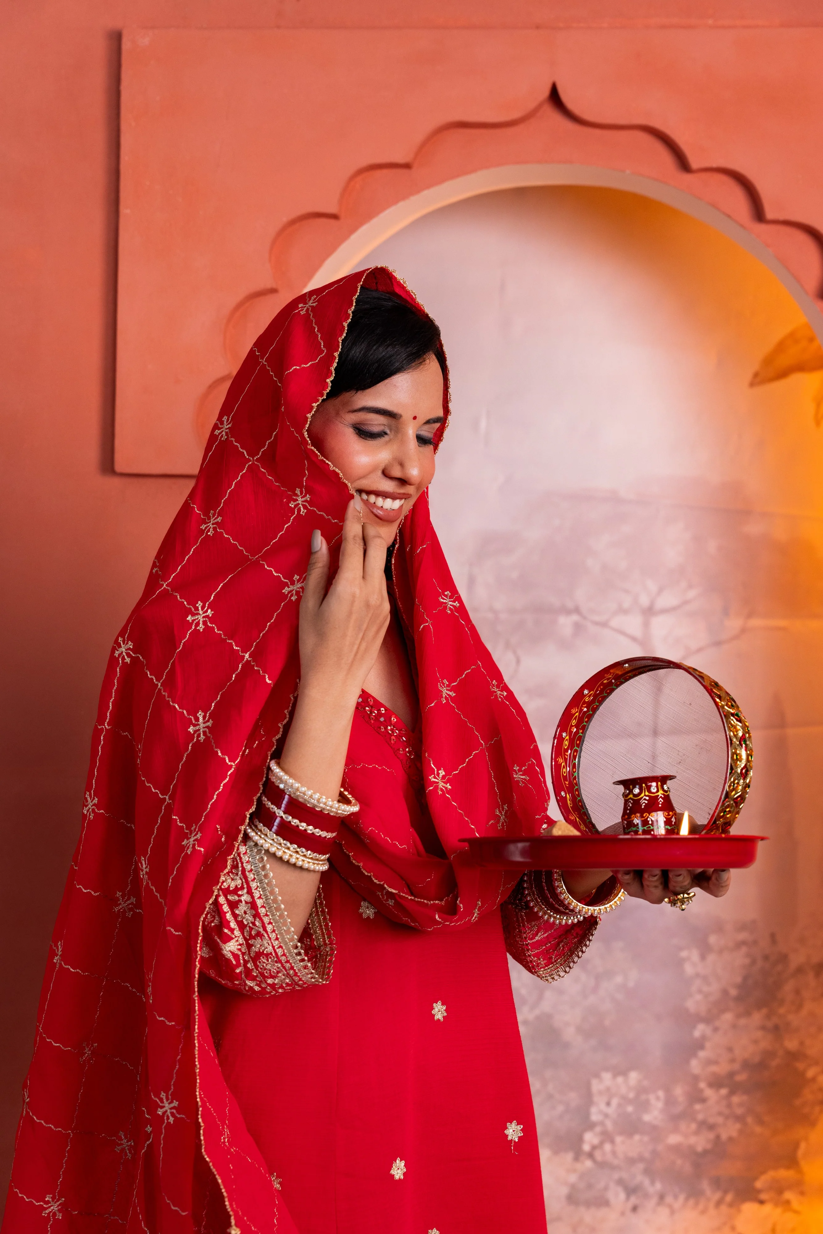Parikrama Scarlet Embroidery Suit Set - Image 4