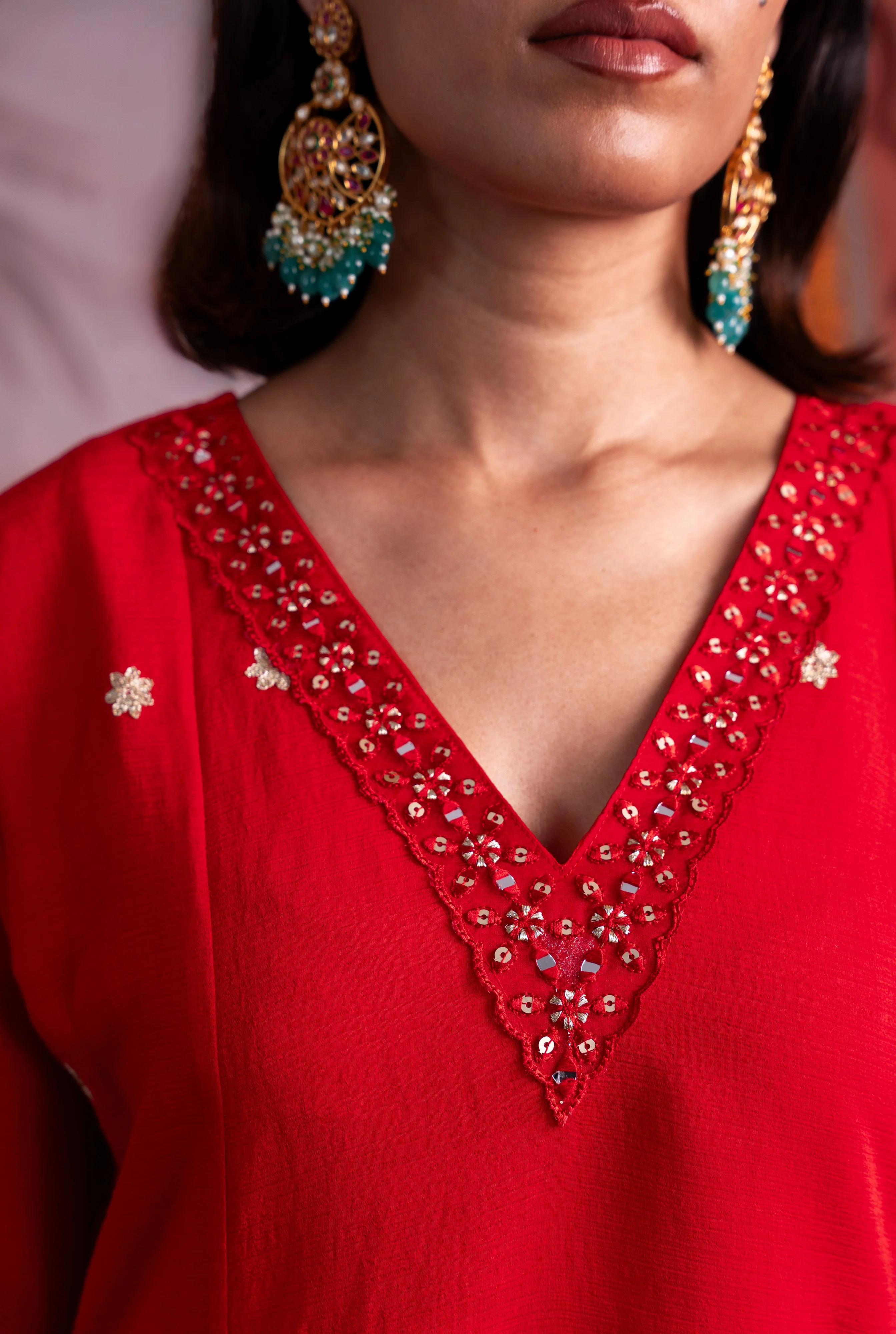 Parikrama Scarlet Embroidery Suit Set - Image 7