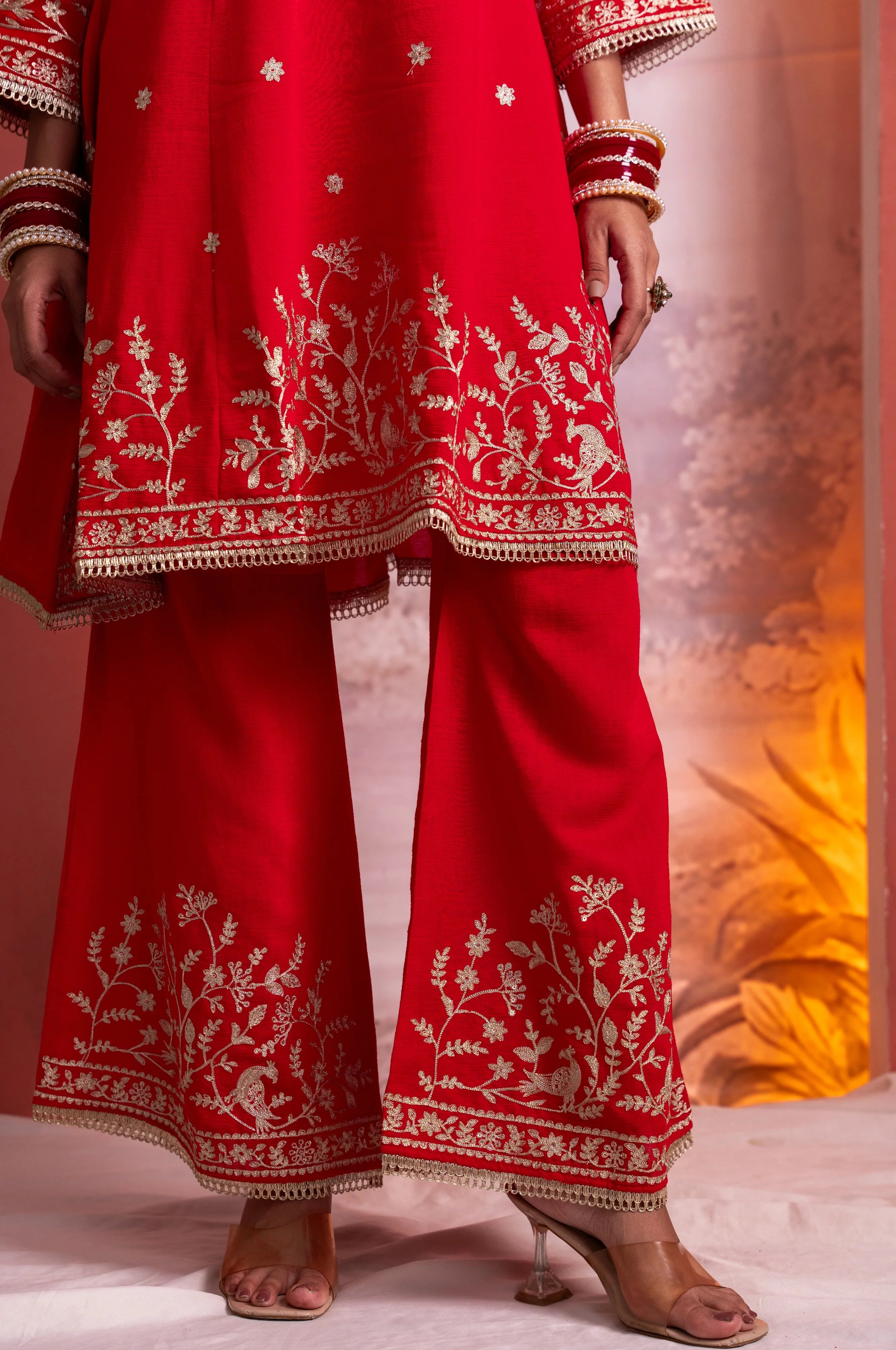 Parikrama Scarlet Embroidery Suit Set - Image 8