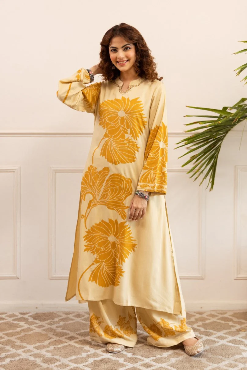 Sonpal corn printed Kurta pant set - Image 3