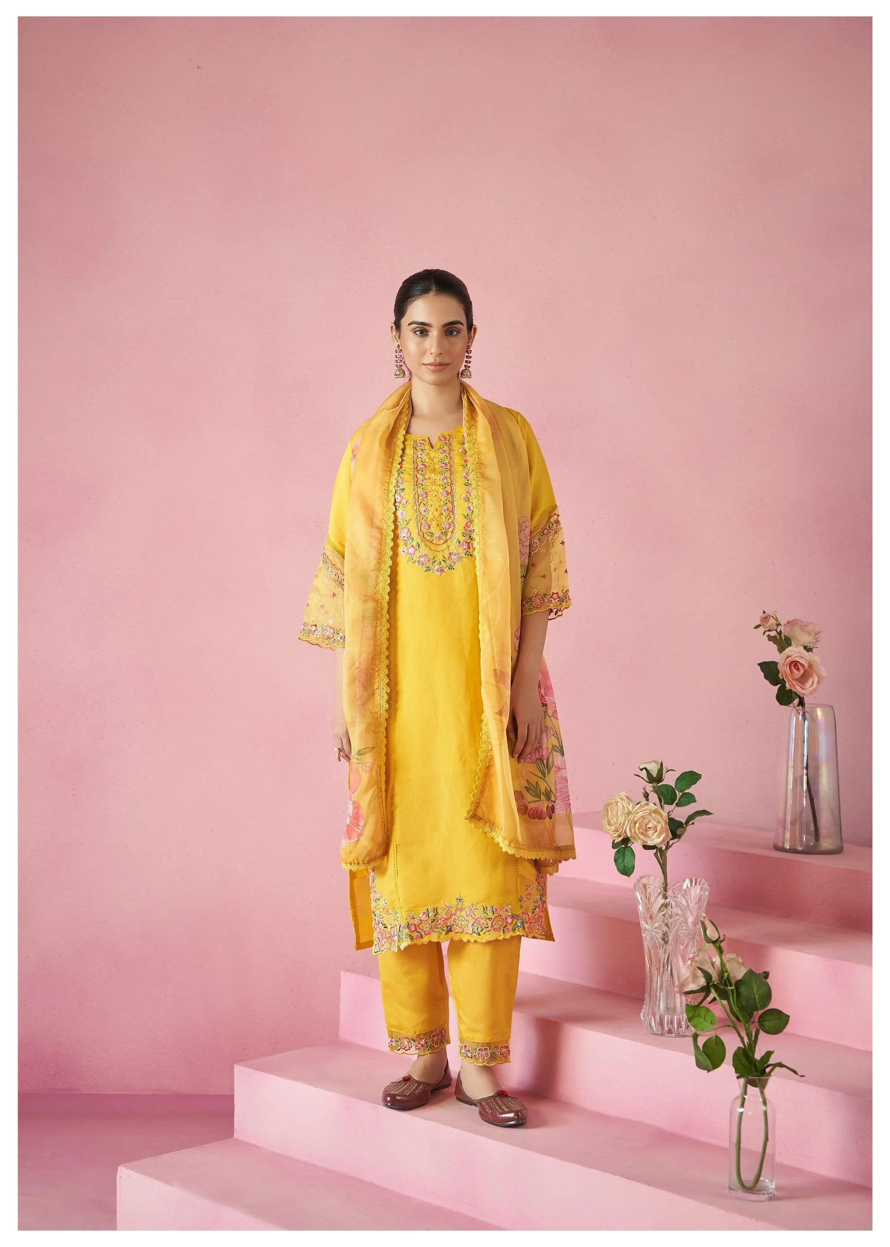 Nadira Gold Embroidery Lawn Suit Set - Image 3