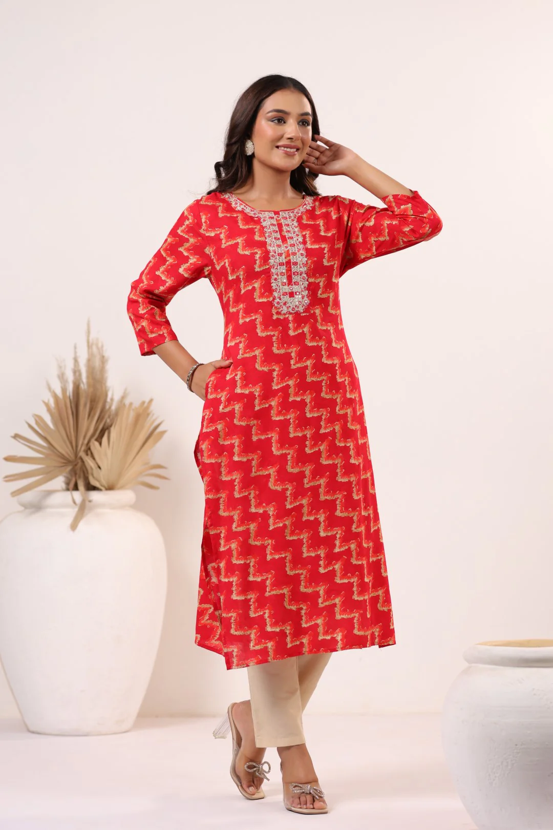 Varisha Ruby Printed Work Kurti - Image 5