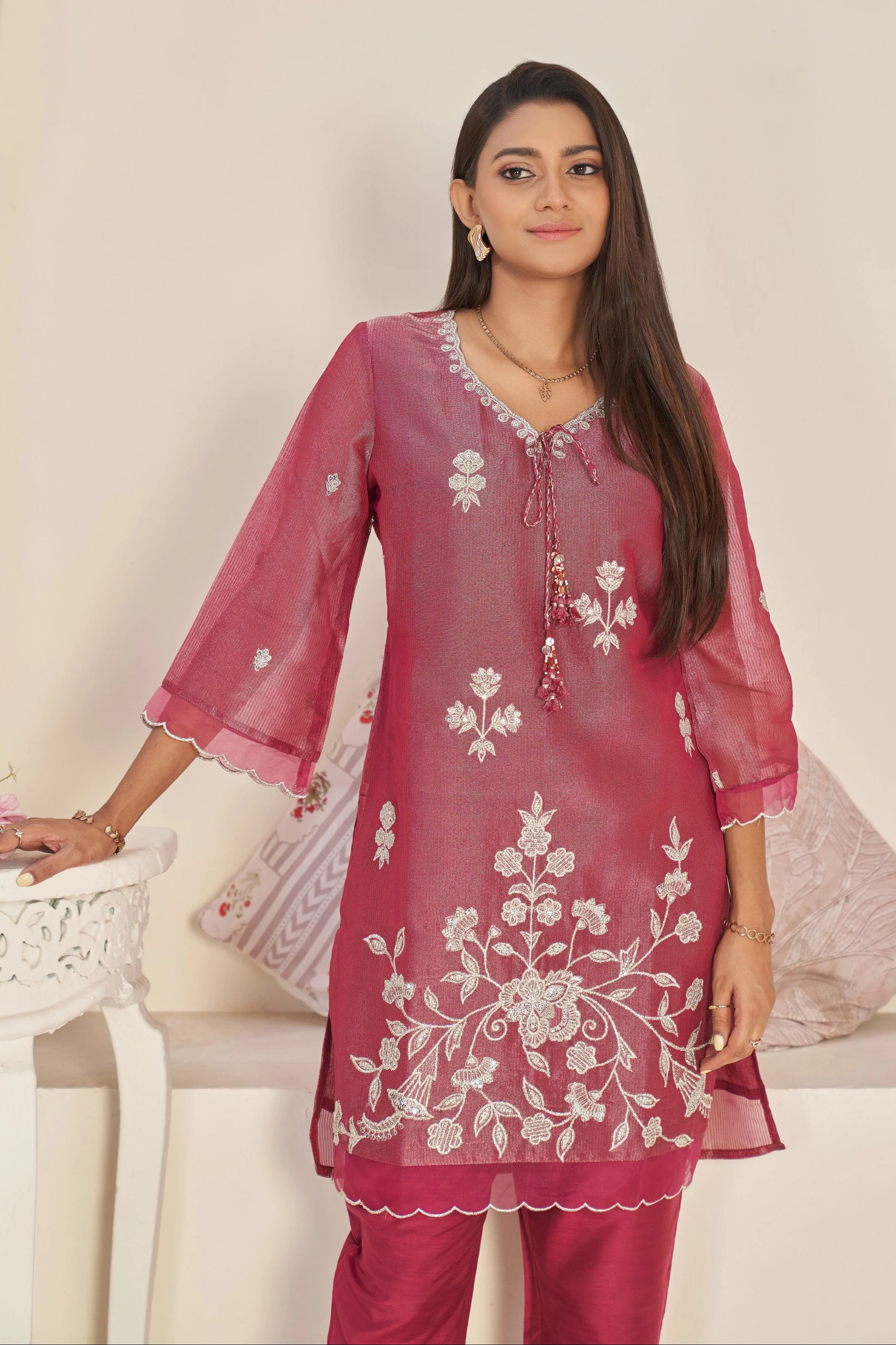 Anumeha Rose Glow Embroidered co-ord set - Image 2