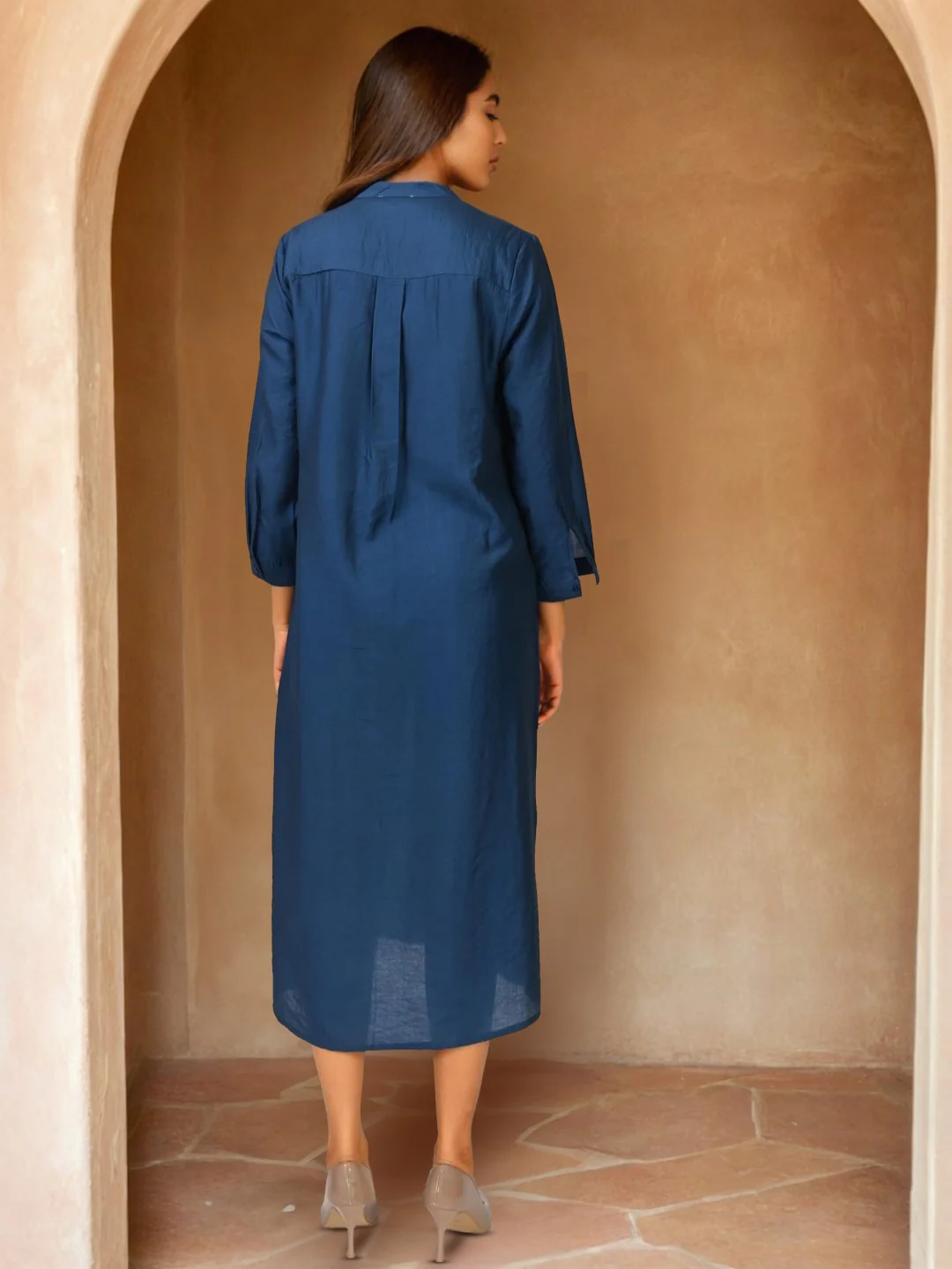Sharanya Indi Embroidery Cotton Dress - Image 3