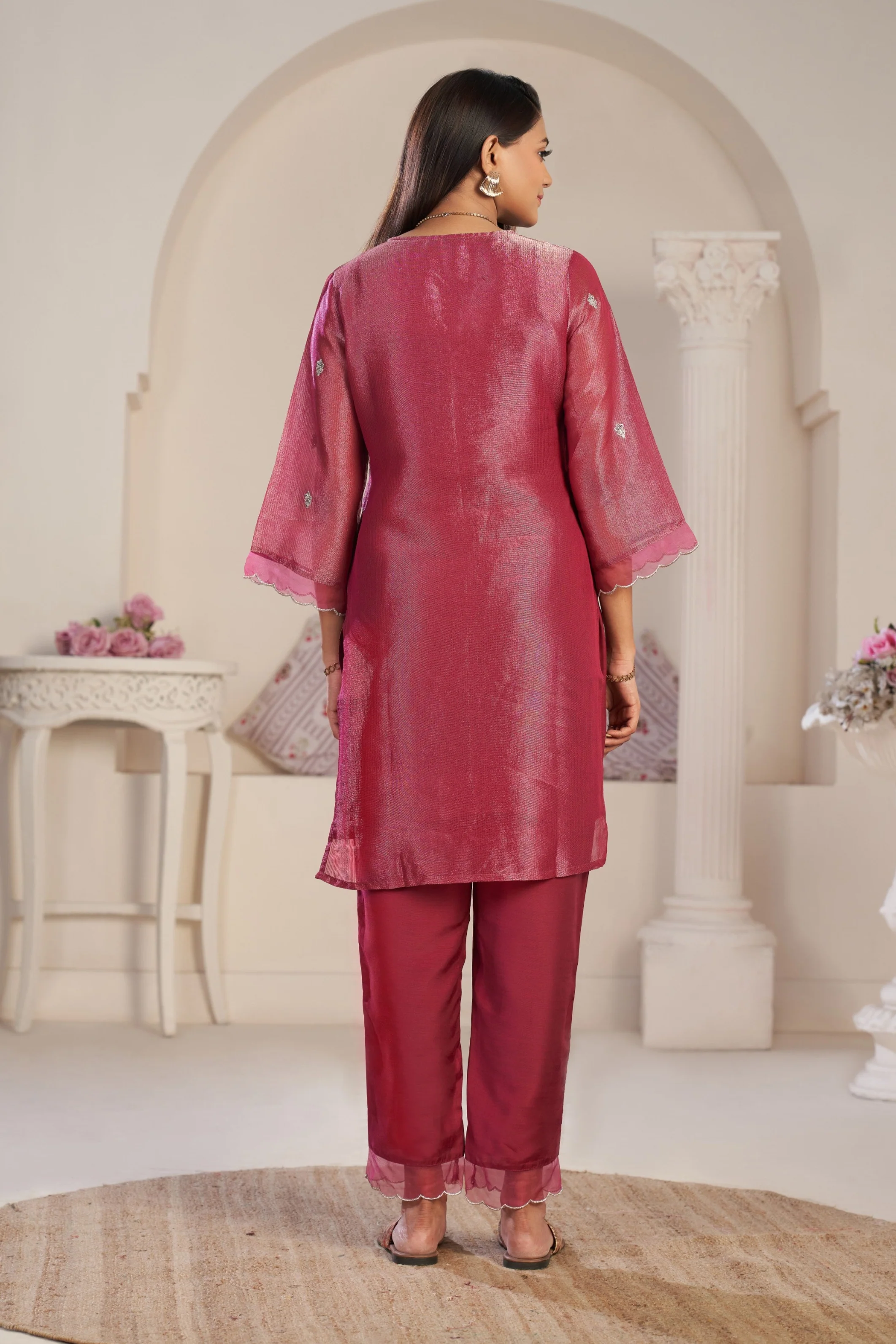 Anumeha Rose Glow Embroidered co-ord set - Image 3