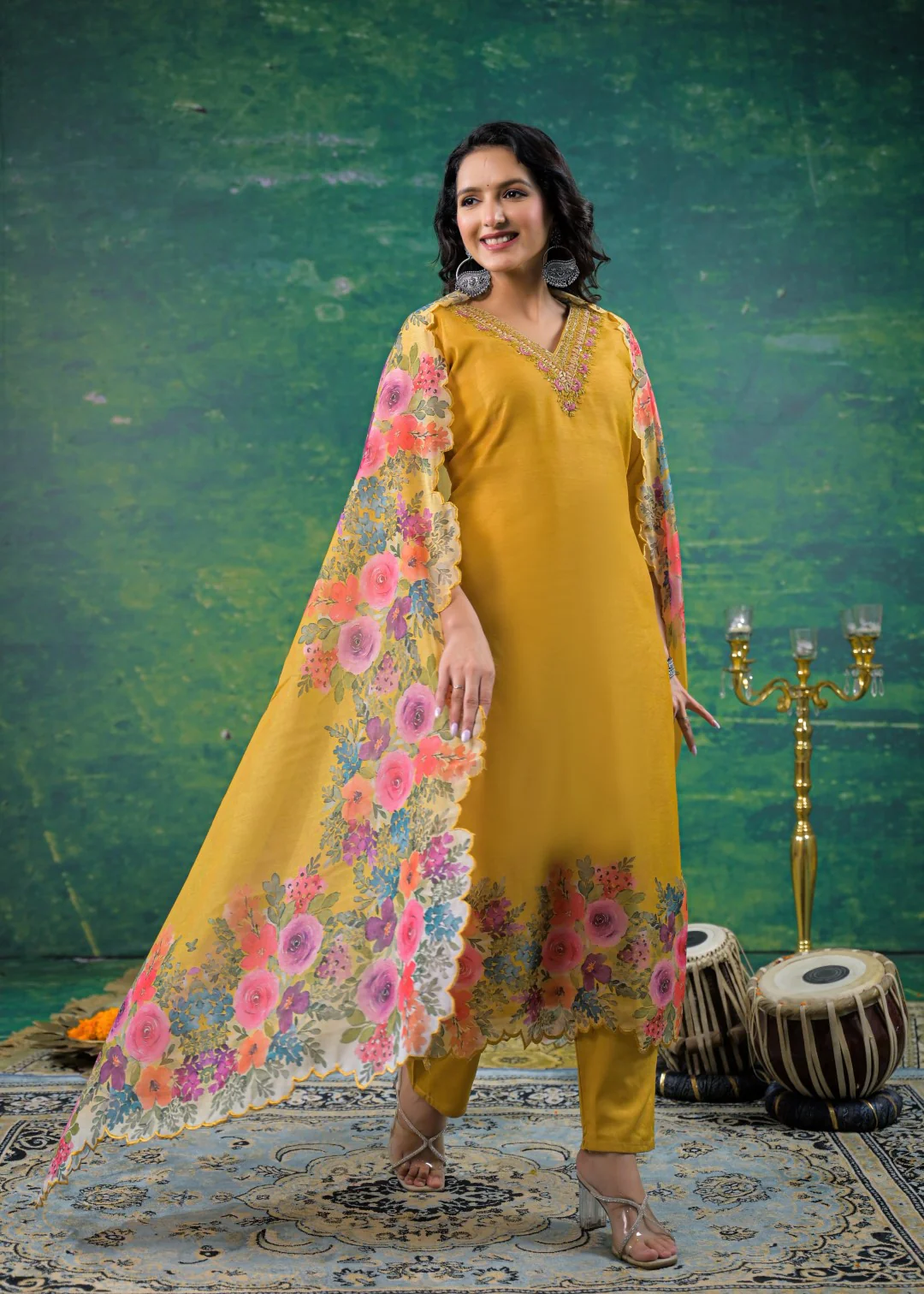 Vadehi Honey Embroidered Suit Set - Image 5