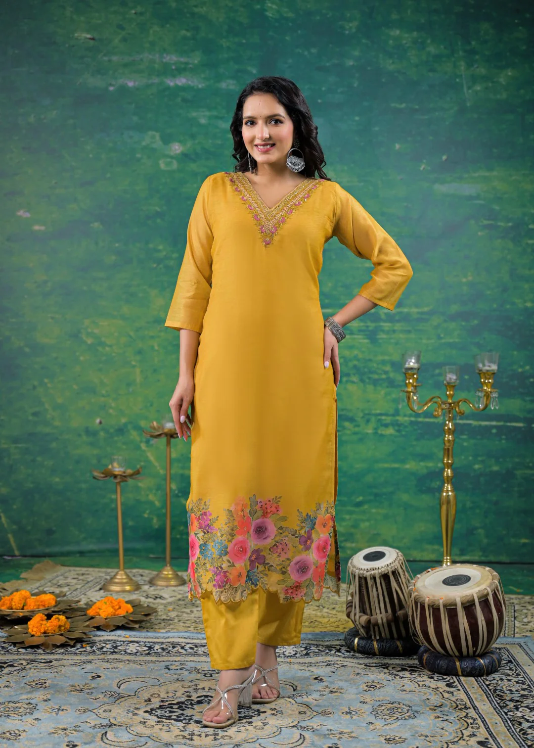 Vadehi Honey Embroidered Suit Set - Image 7