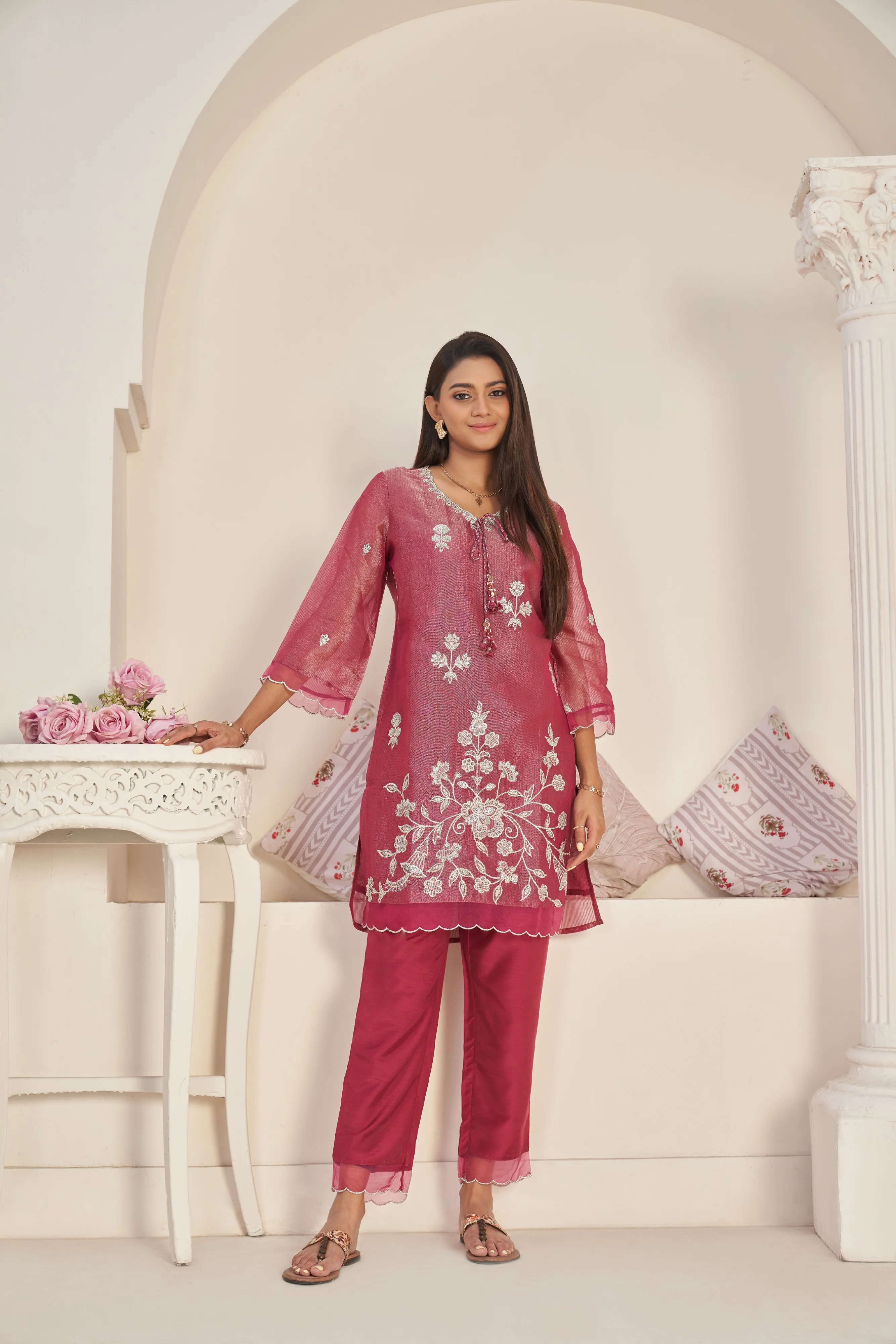 Anumeha Rose Glow Embroidered co-ord set - Image 4