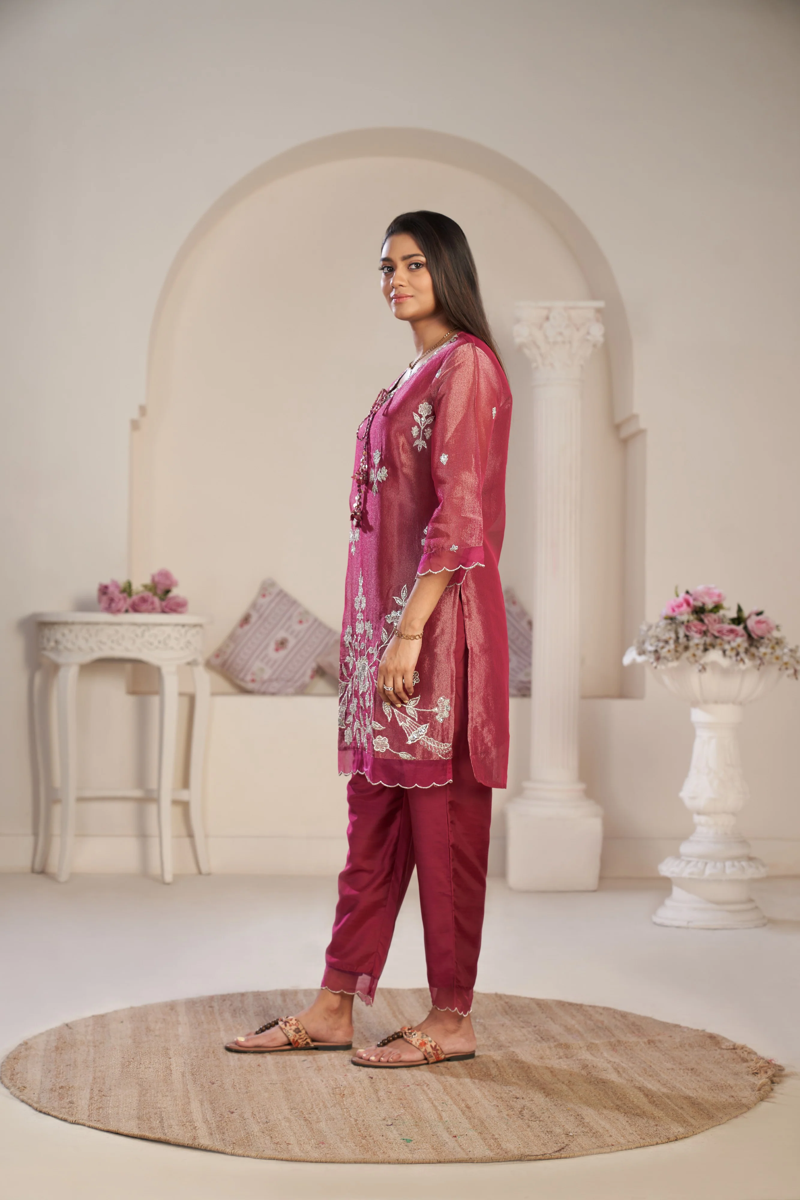 Anumeha Rose Glow Embroidered co-ord set - Image 5