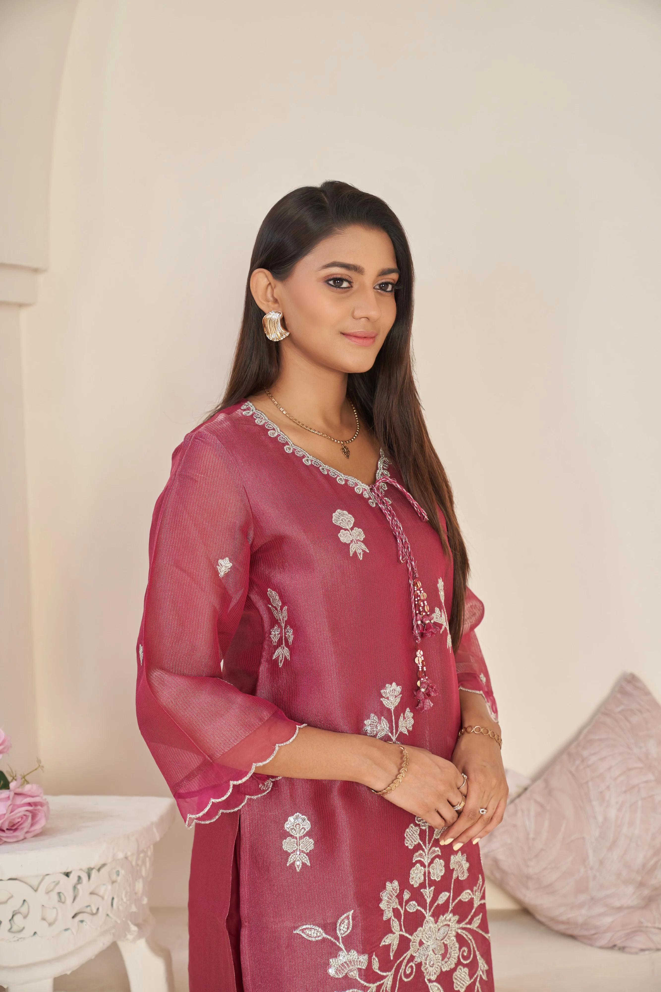 Anumeha Rose Glow Embroidered co-ord set - Image 6
