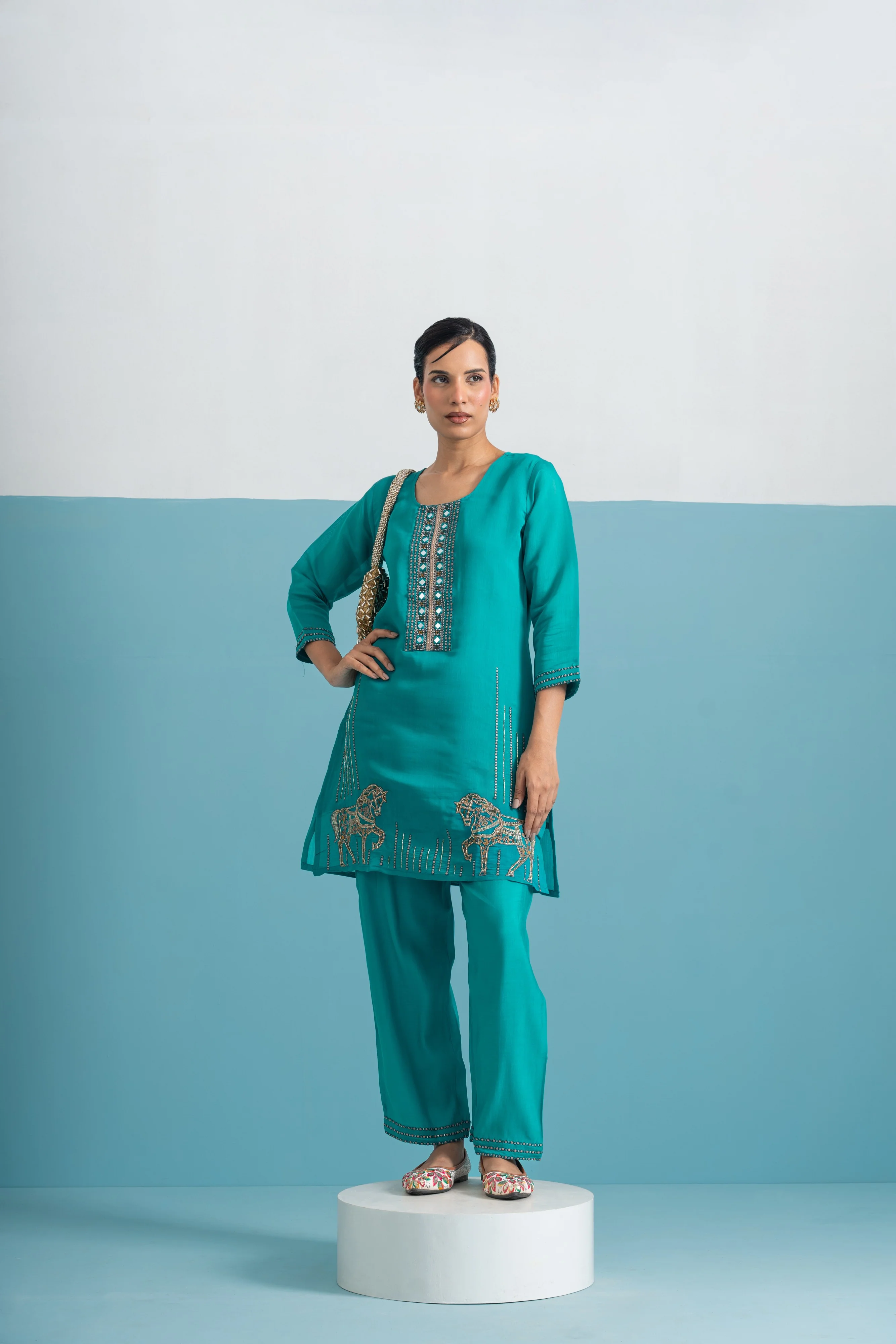 Parikrama Peacock Handwork Co-ord Set - Image 4