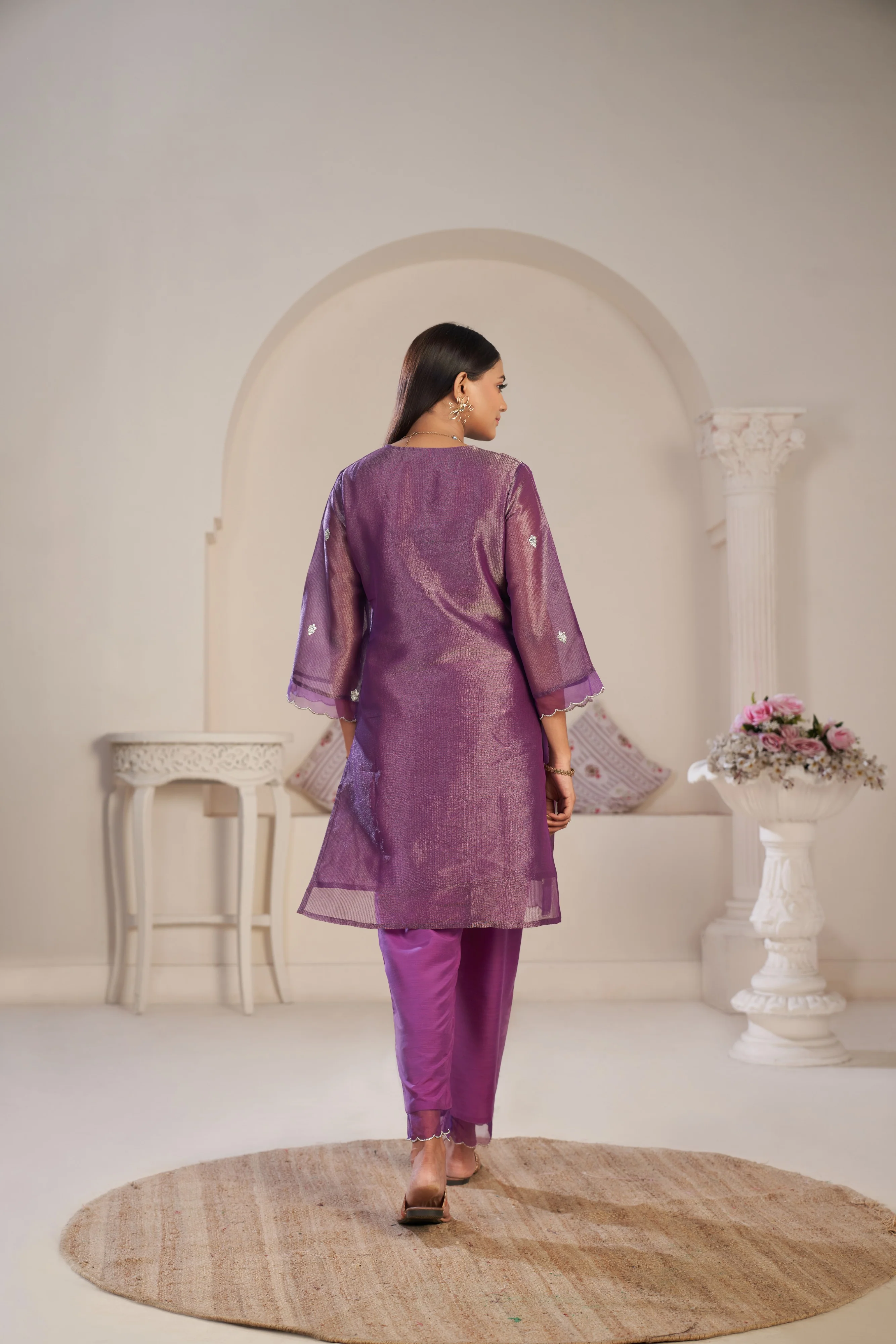 Anumeha Plum Full Work co-ord set - Image 12