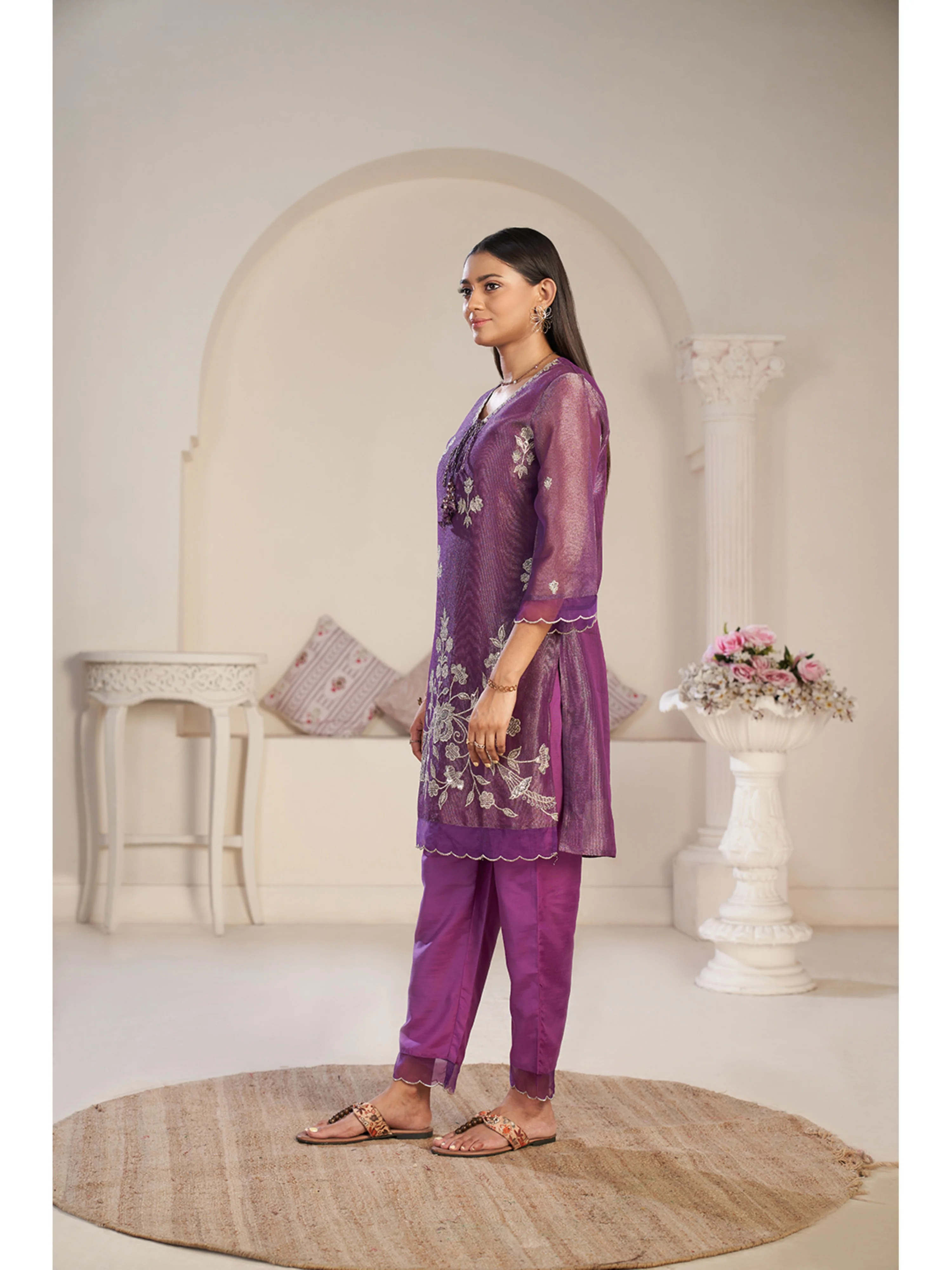 Anumeha Plum Full Work co-ord set - Image 15