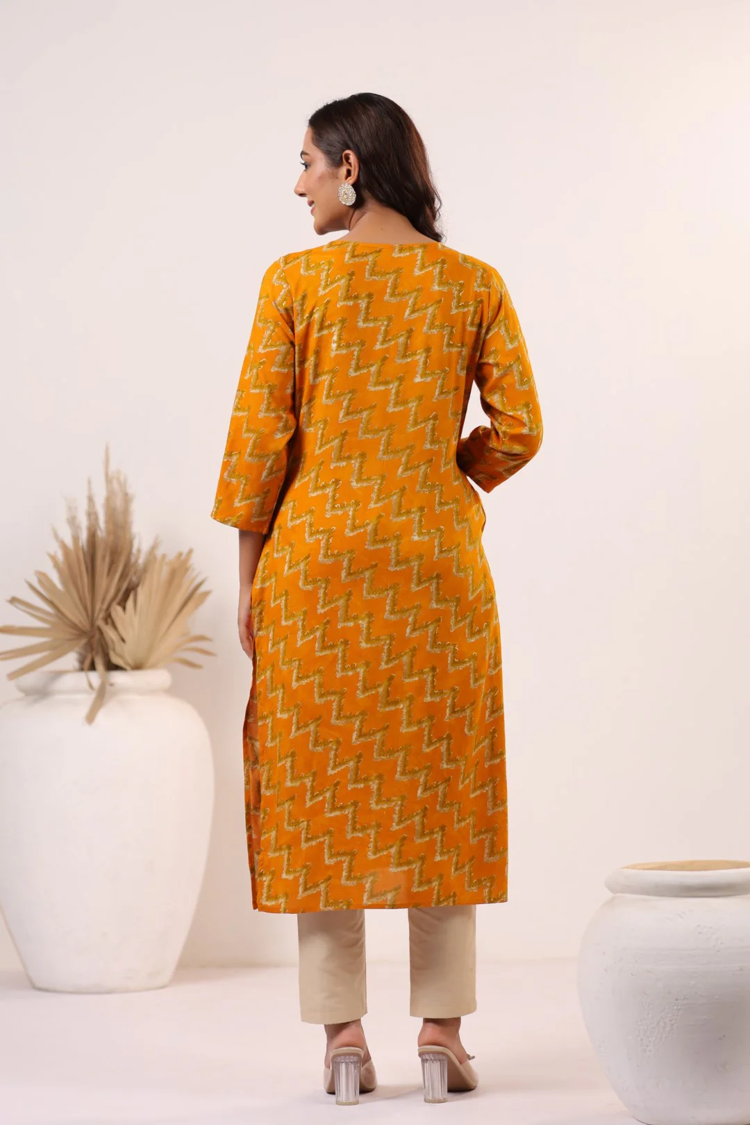 Varisha Canary Printed Work Kurti - Image 3