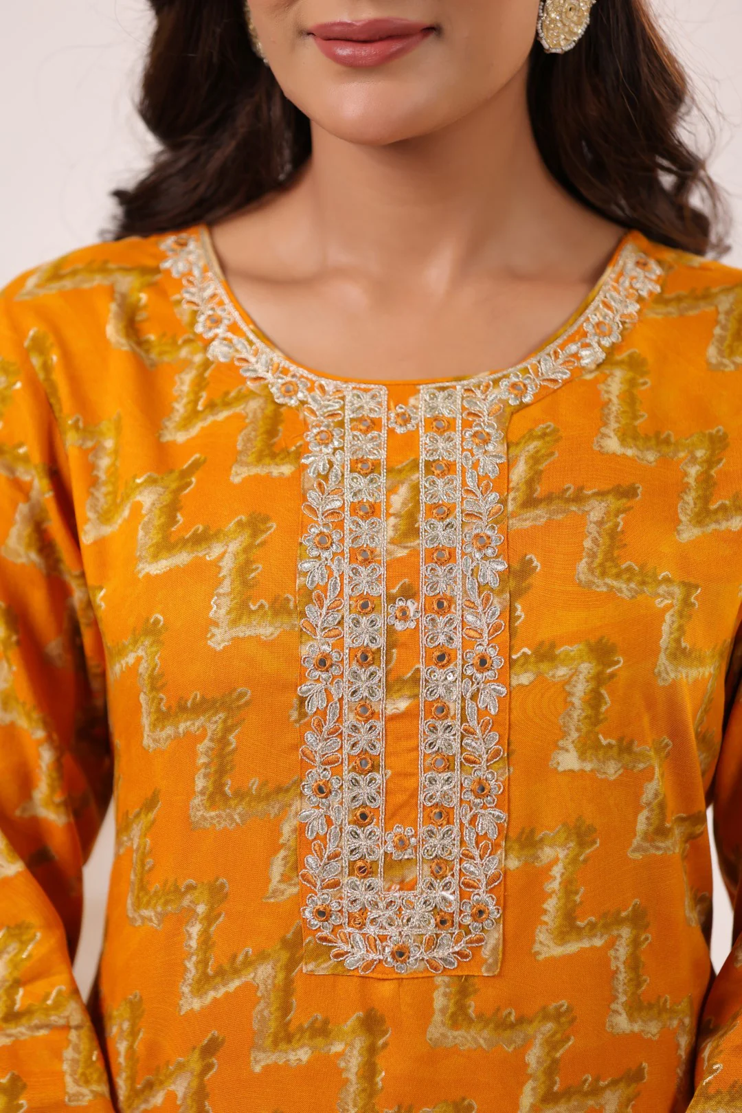 Varisha Canary Printed Work Kurti - Image 6