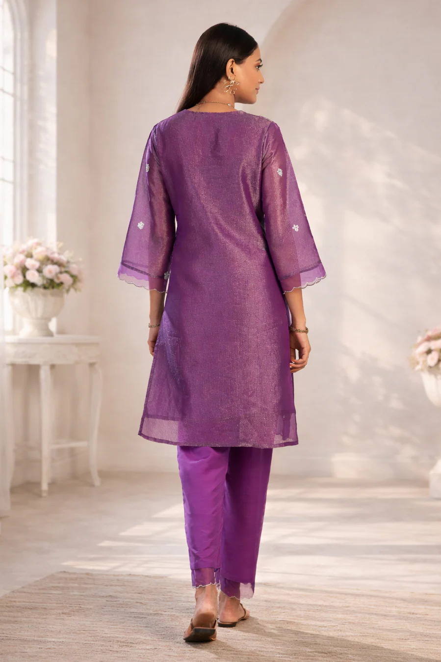 Anumeha Plum Full Work co-ord set - Image 3