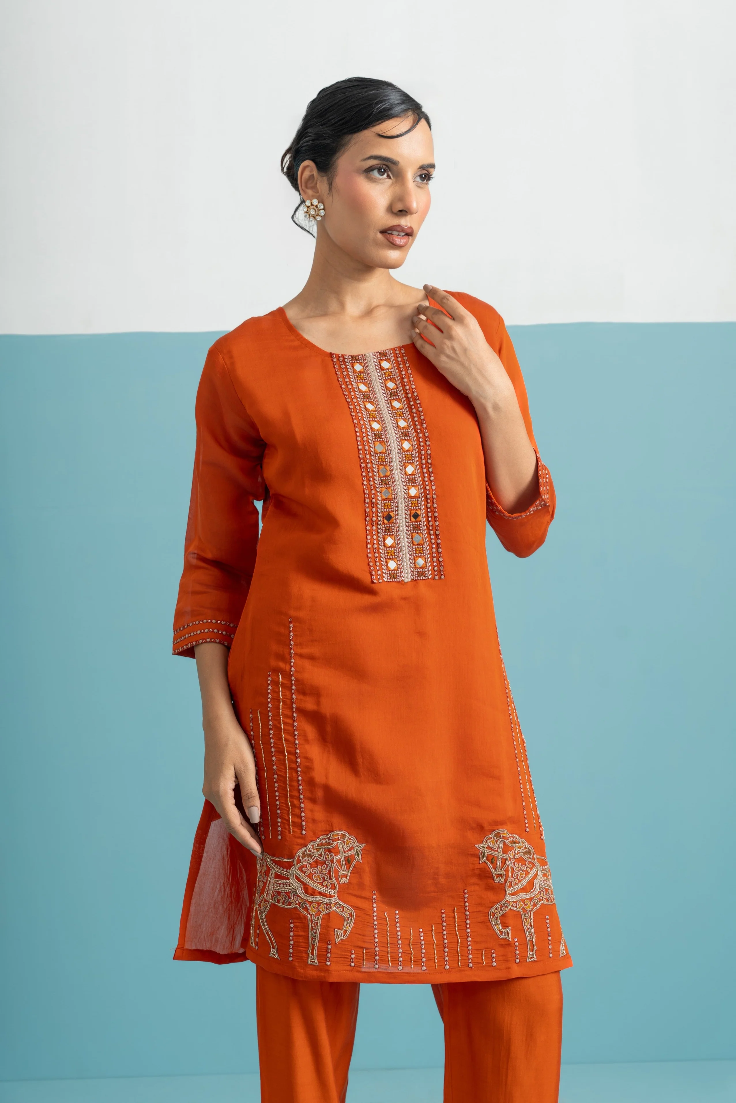 Parikrama Apricot Handwork Co-ord Set - Image 2