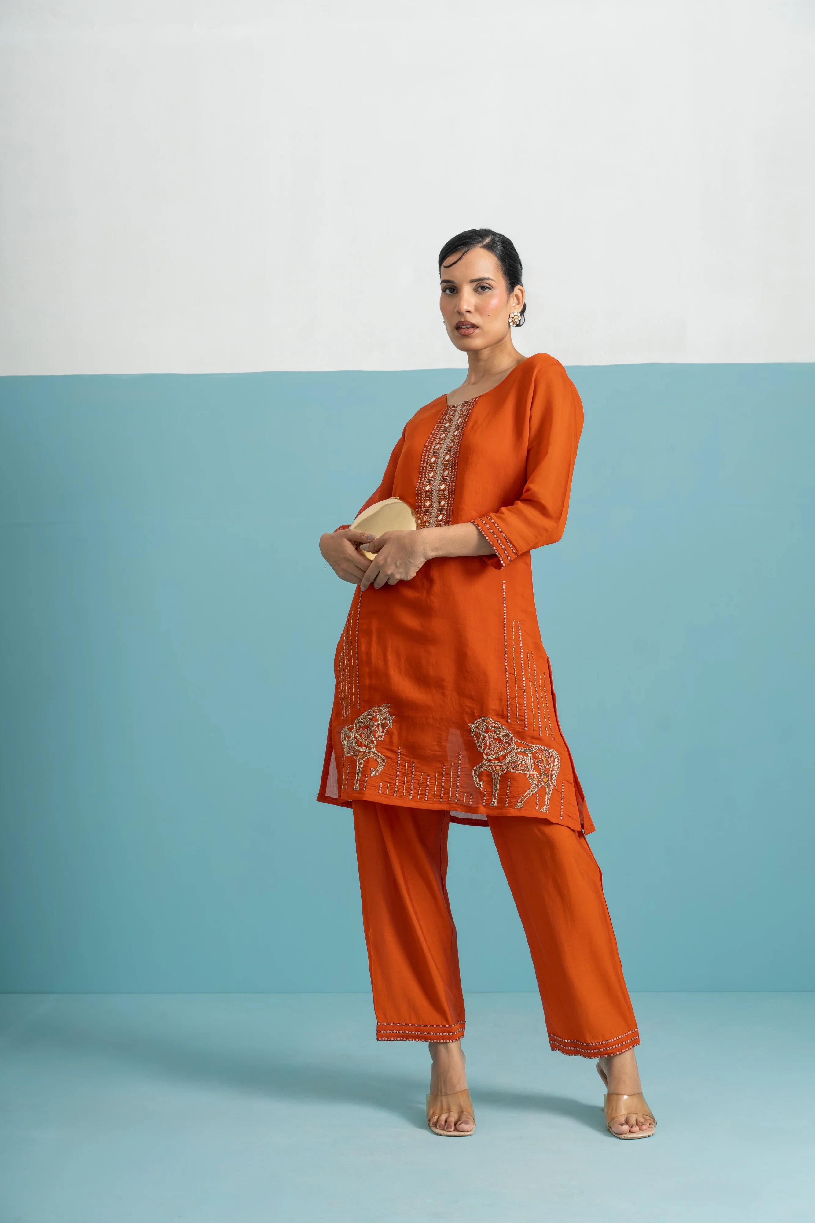 Parikrama Apricot Handwork Co-ord Set - Image 4