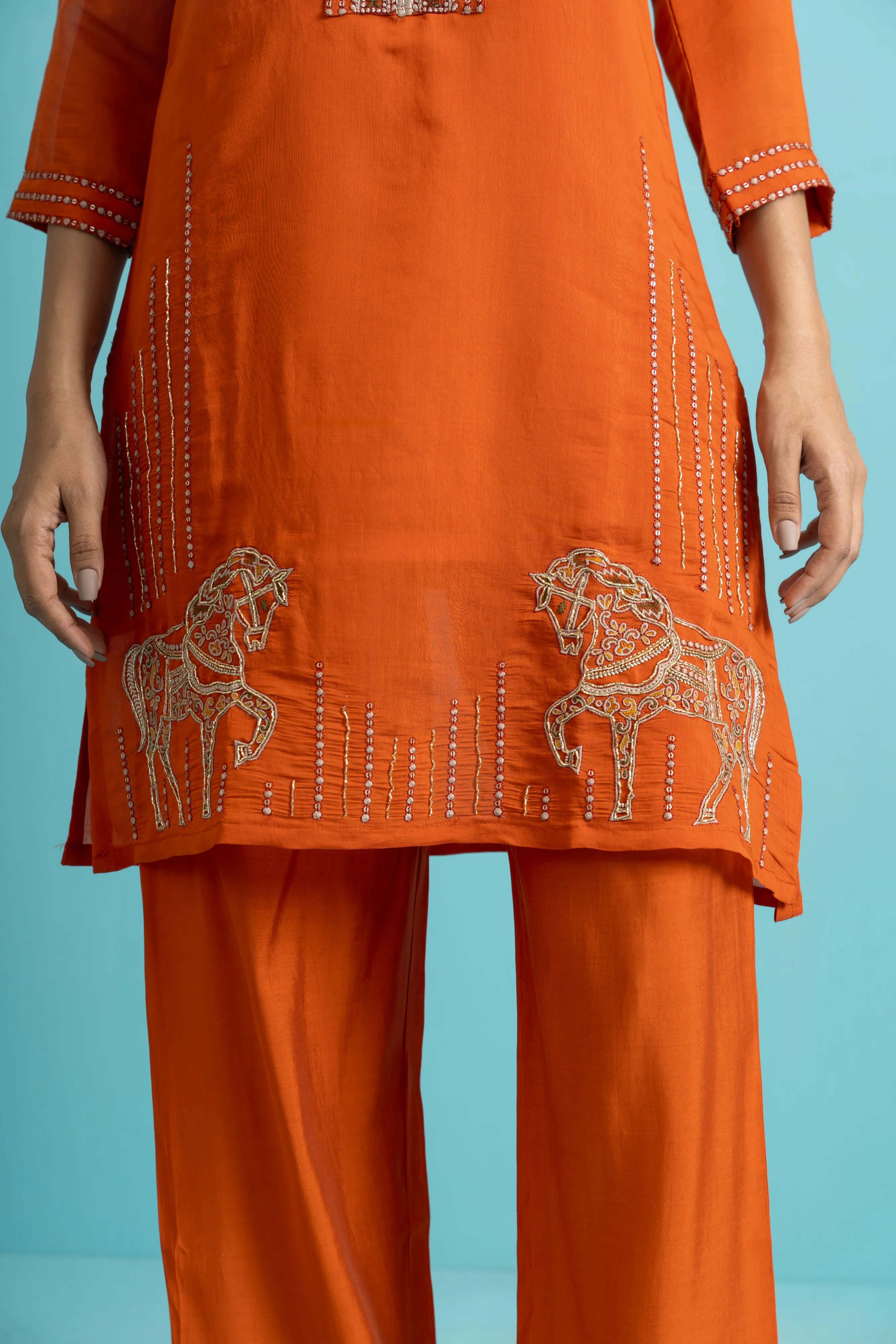 Parikrama Apricot Handwork Co-ord Set - Image 6