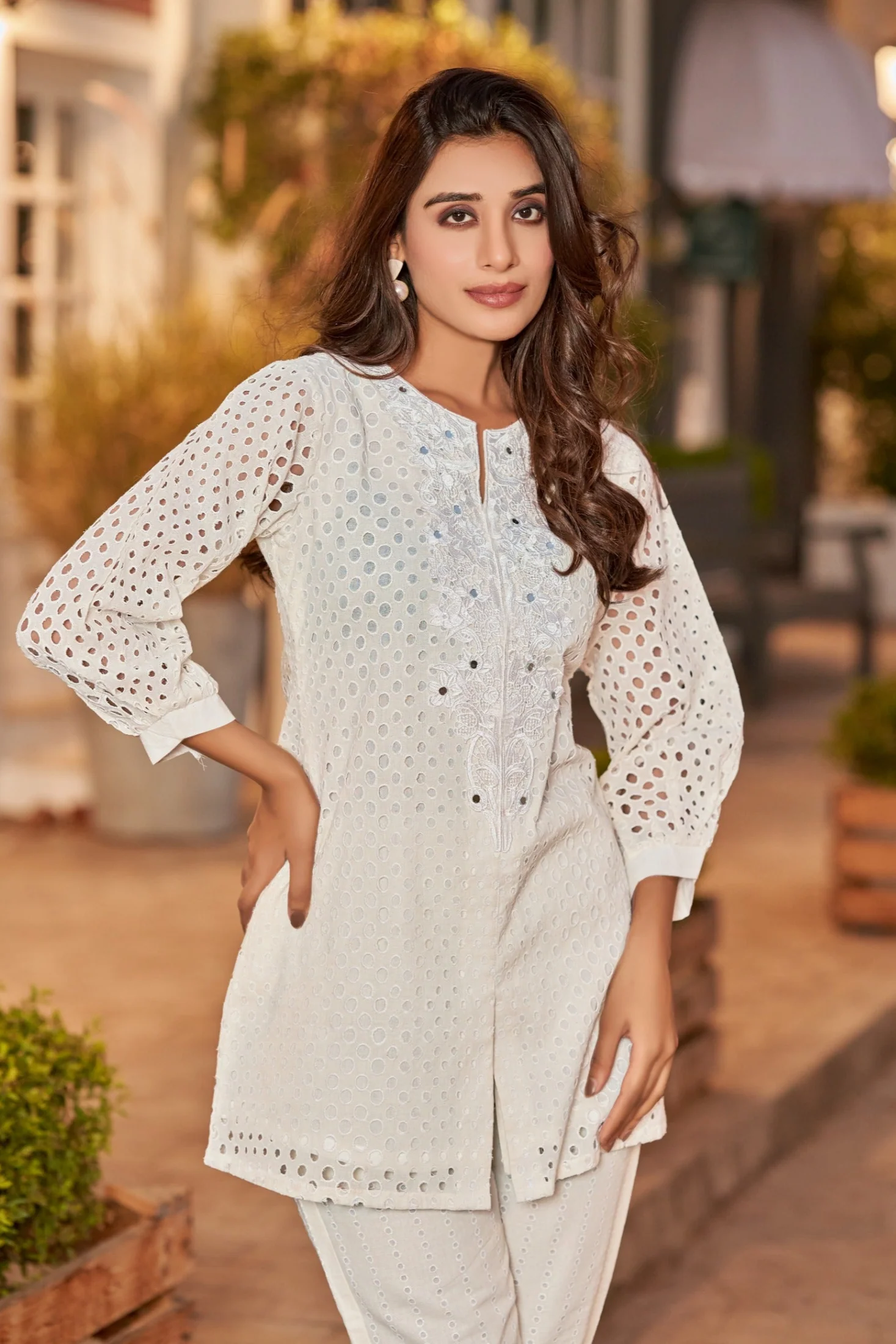 Iyana Frosty Shchiffli cotton co-ord set - Image 2