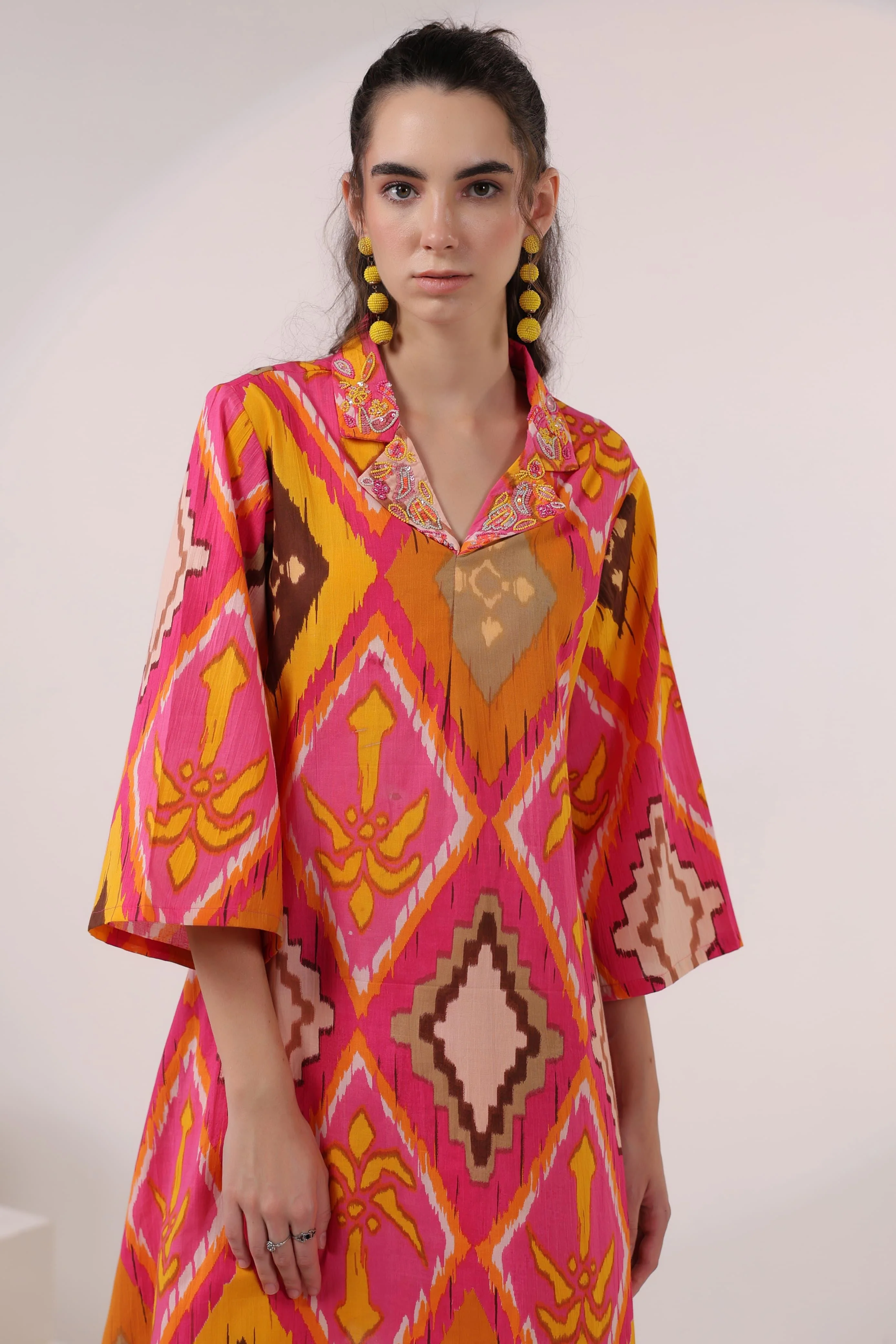 Kara Apricot ikat print Co-ord Set - Image 4