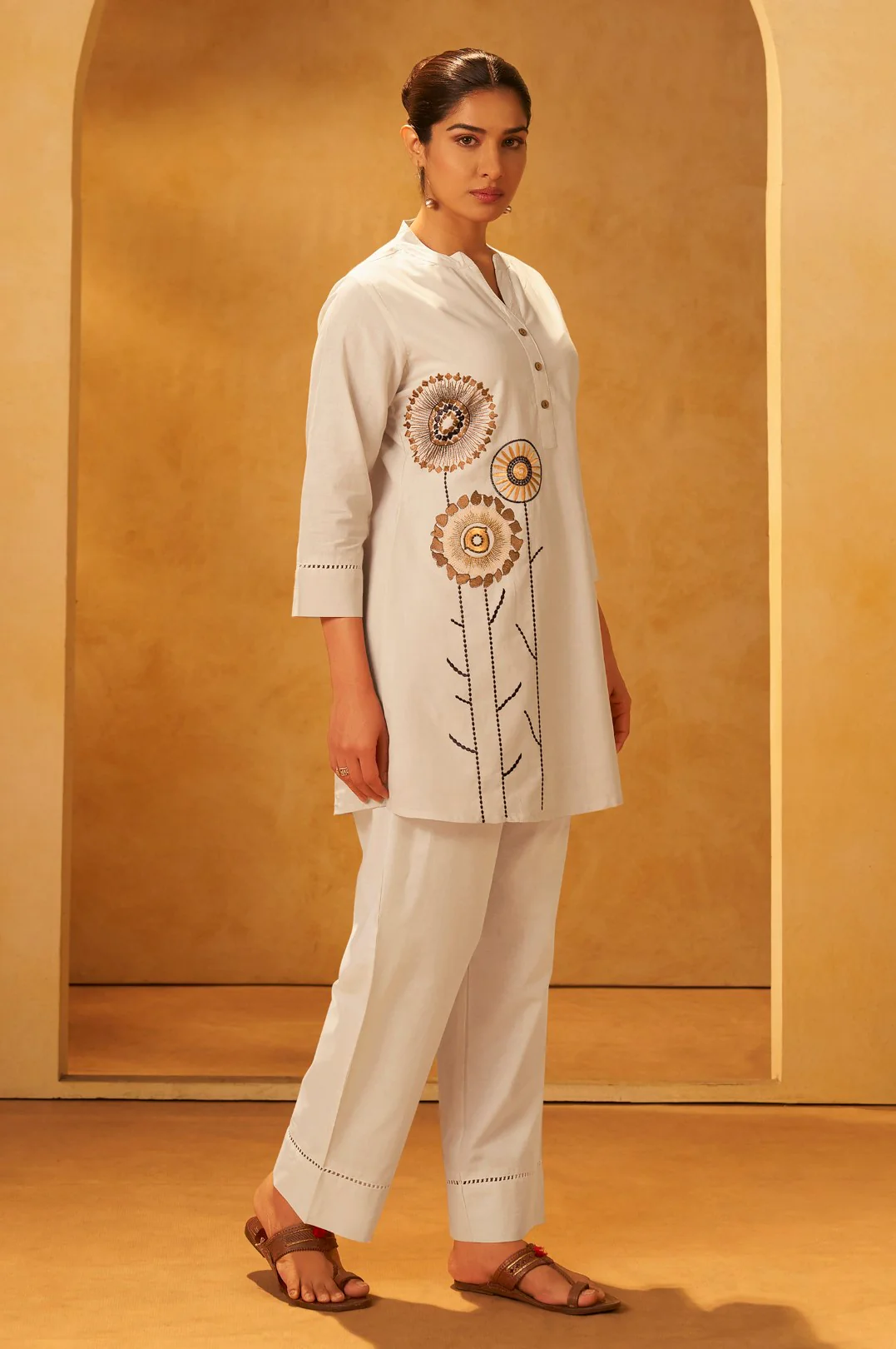 Rashtra Dove Embrodiery Cotton Co-ord Set - Image 4